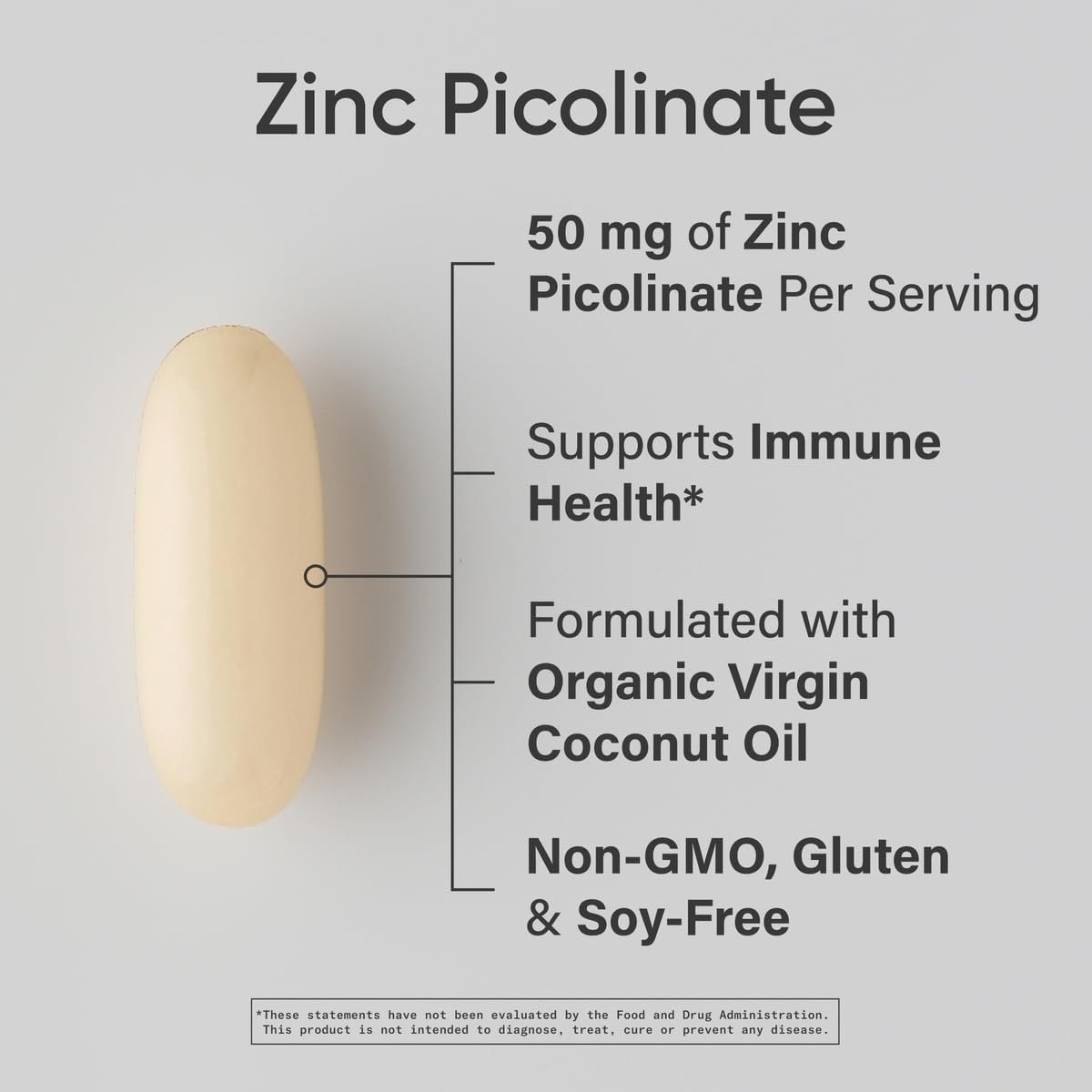 Sports Research Zinc Picolinate 50mg with Organic Coconut Oil | Highly Absorbable Zinc Supplement for Healthy Immune Function - Non-GMO Verified, Gluten & Soy Free (60 Liquid Softgels) - Image 2