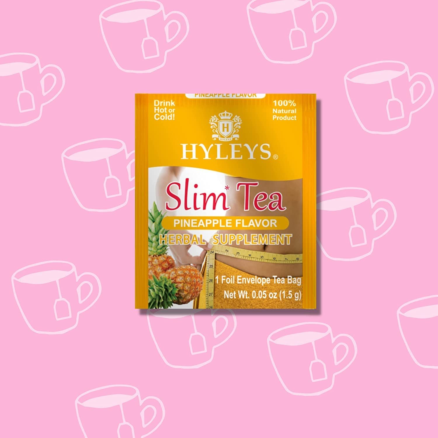 Hyleys Slim Tea Weight Loss Herbal Supplement with Pineapple - Cleanse and Detox - 50 Tea Bags (1 Pack) - Image 7