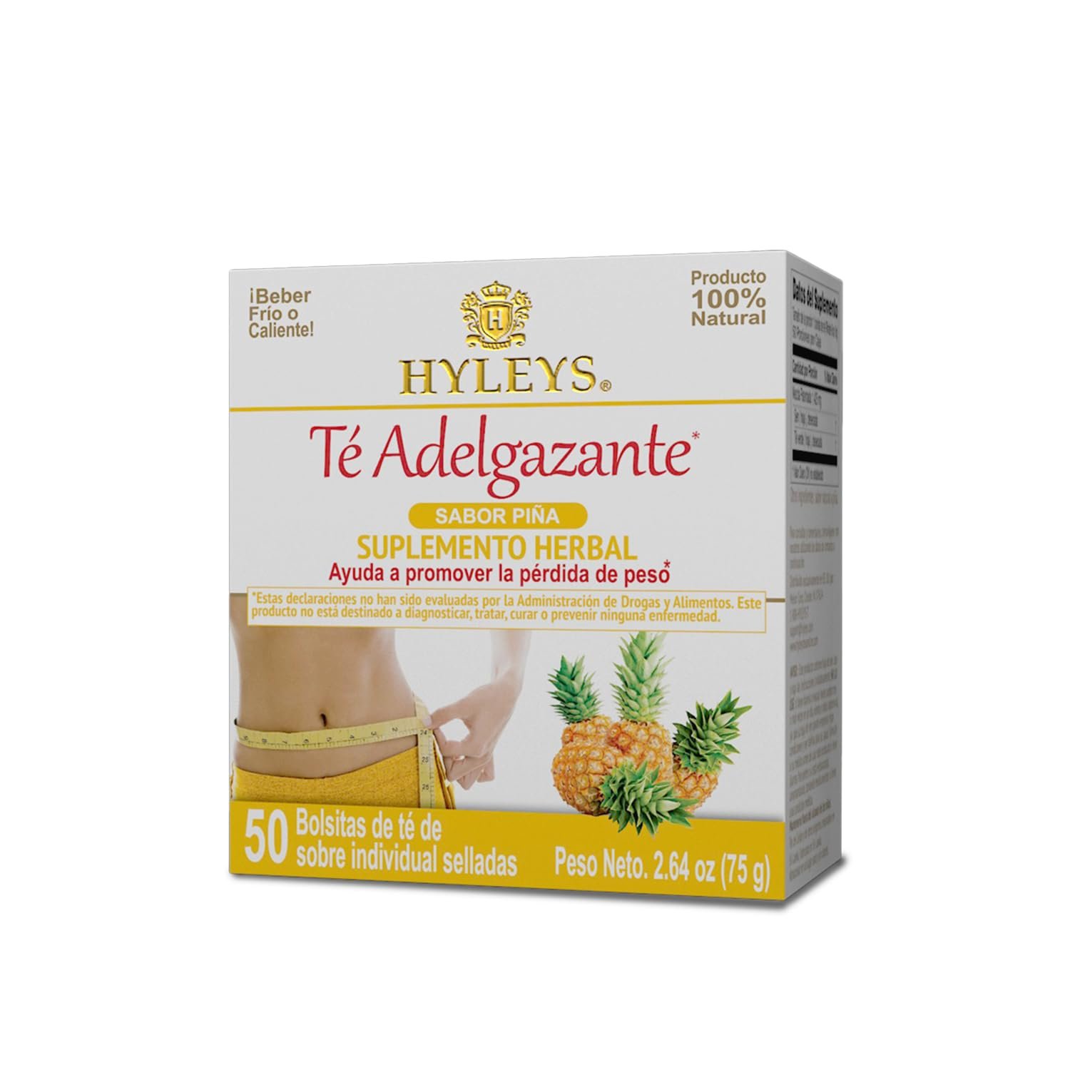 Hyleys Slim Tea Weight Loss Herbal Supplement with Pineapple - Cleanse and Detox - 50 Tea Bags (1 Pack) - Image 3