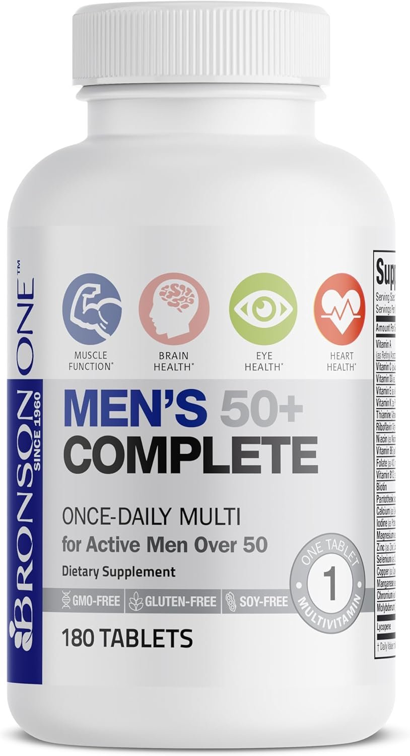 Bronson ONE Daily Mens 50+ Complete Multivitamin Multimineral, 180 Tablets - Image 6