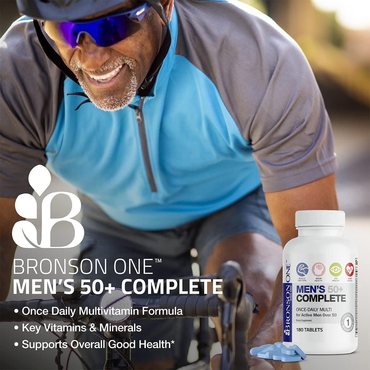Bronson ONE Daily Mens 50+ Complete Multivitamin Multimineral, 180 Tablets - Image 3