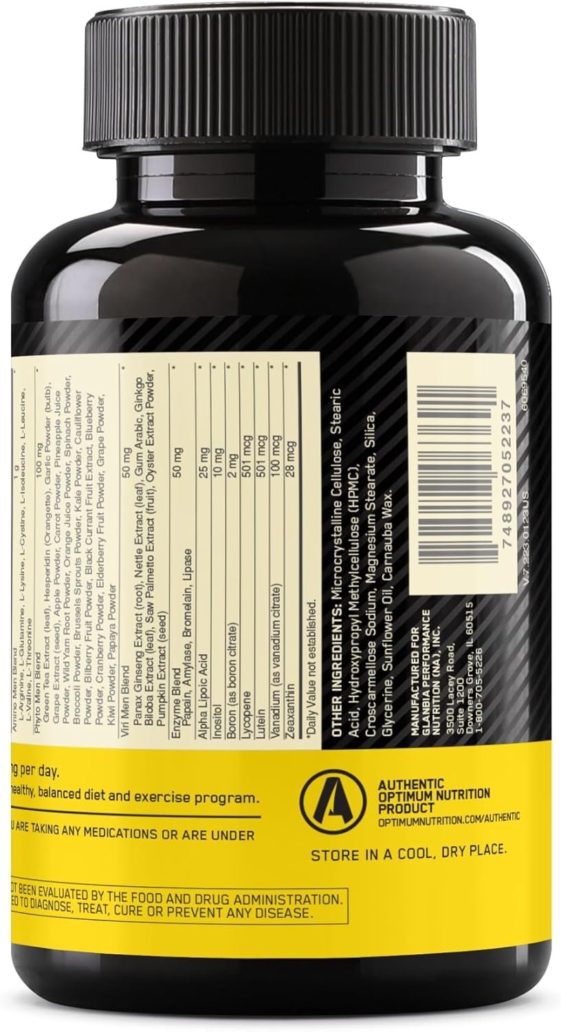 Optimum Nutrition Opti-Men, Vitamin C, Zinc and Vitamin D, E, B12 for Immune Support Mens Daily Multivitamin Supplement, 90 Count (Packaging May Vary) - Image 9