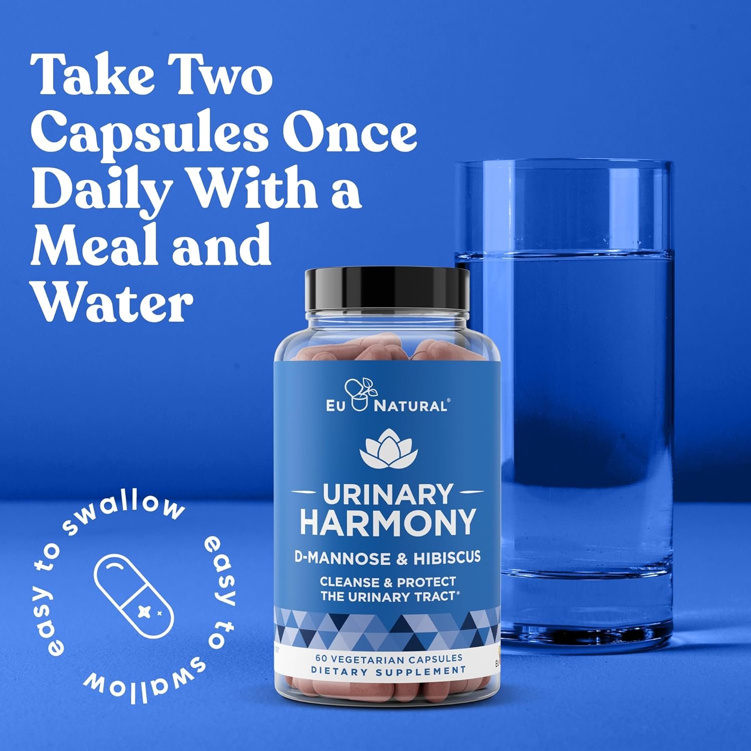 Urinary Harmony D-Mannose Supplement – Urinary Tract Health for Women – Cleanses and Flushes the Urinary System – Potent Clinical Strength Formula with DMannose and Hibiscus – 60 Fast Acting Capsules - Image 7