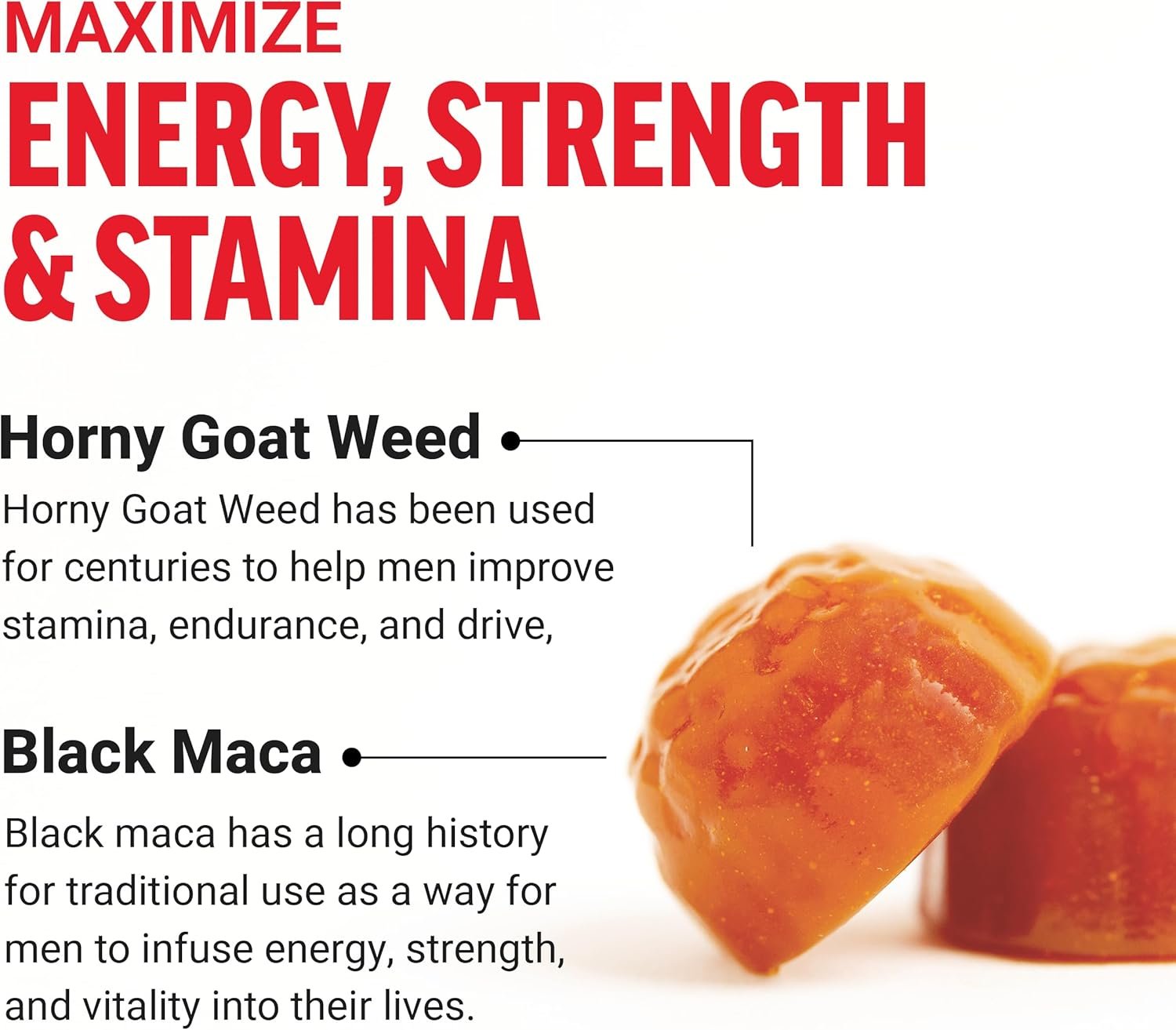 Force Factor Test X180 Gummies Testosterone Booster for Men with Tongkat Ali, Horny Goat Weed, Tribulus Terrestris, Fenugreek, & Black Maca, Supplement Men, Berry Punch, 60 Gummies, 1-Pack - Image 5