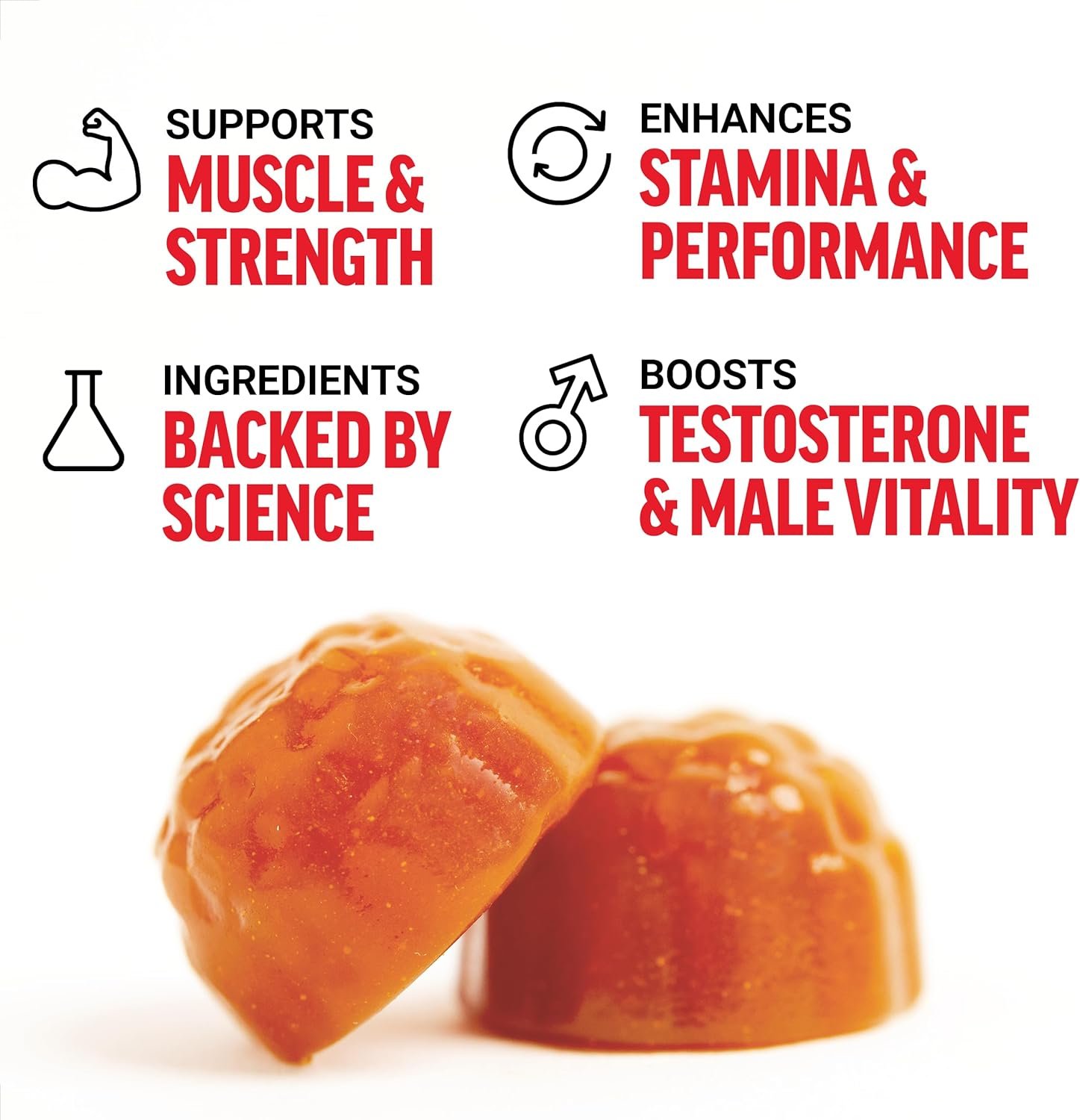 Force Factor Test X180 Gummies Testosterone Booster for Men with Tongkat Ali, Horny Goat Weed, Tribulus Terrestris, Fenugreek, & Black Maca, Supplement Men, Berry Punch, 60 Gummies, 1-Pack - Image 3