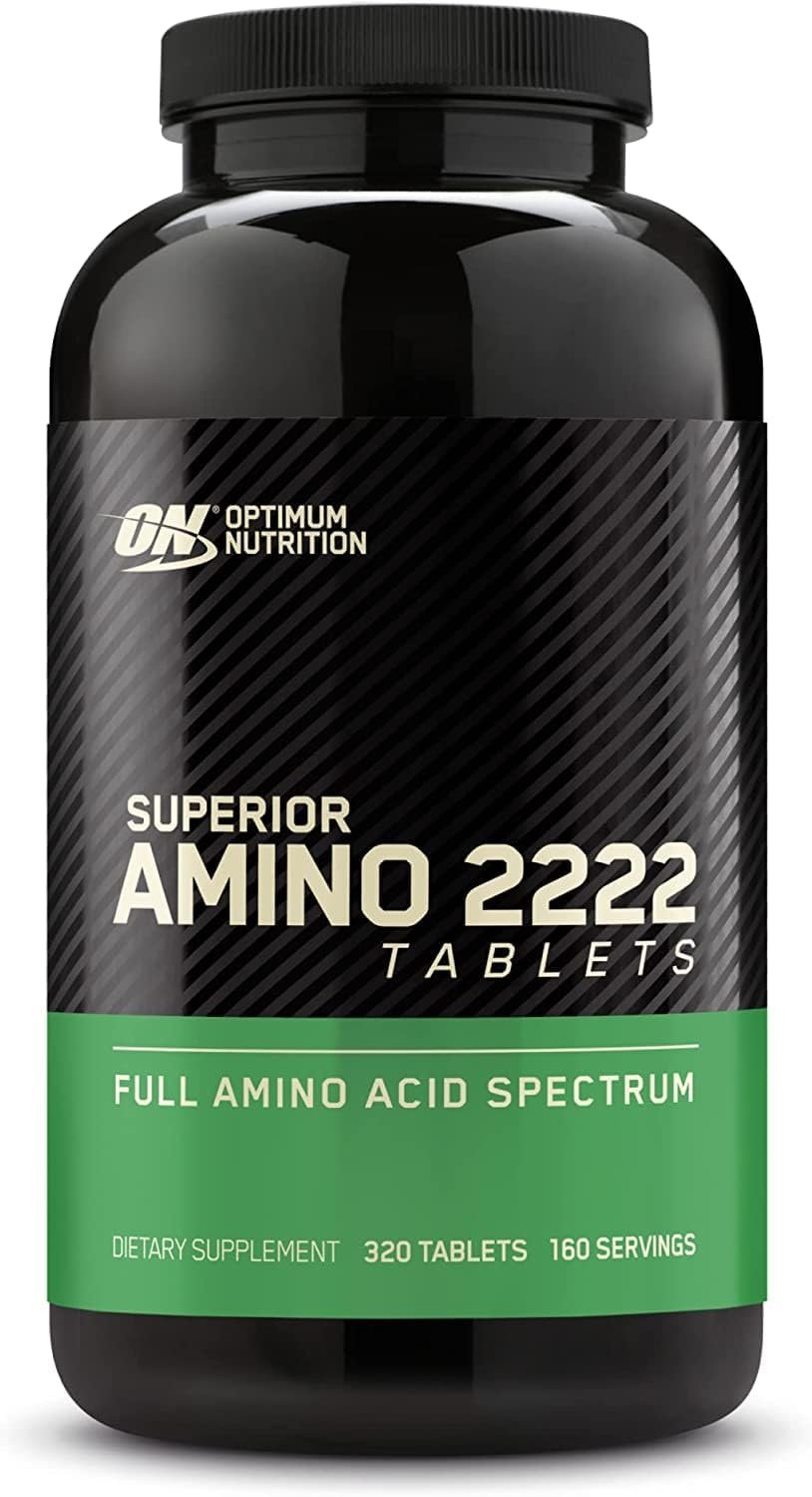 Optimum Nutrition Superior Amino 2222 Tablets, Complete Essential Amino Acids, EAAs, 320 Count