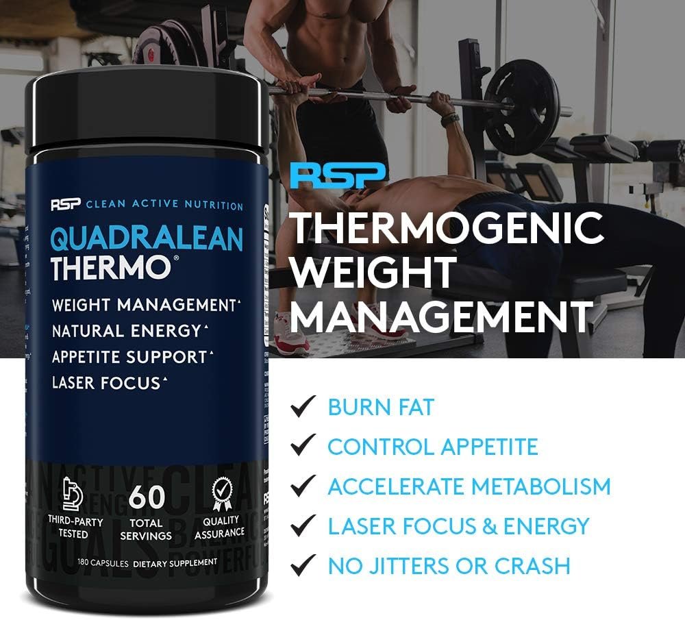 RSP Nutrition QuadraLean Thermogenic Fat Burner for Men & Women, Weight Loss Supplement, Crash-Free Energy, Metabolism Booster & Appetite Suppressant, Diet Pills, 60 Serv (Packaging May Vary) - Image 4
