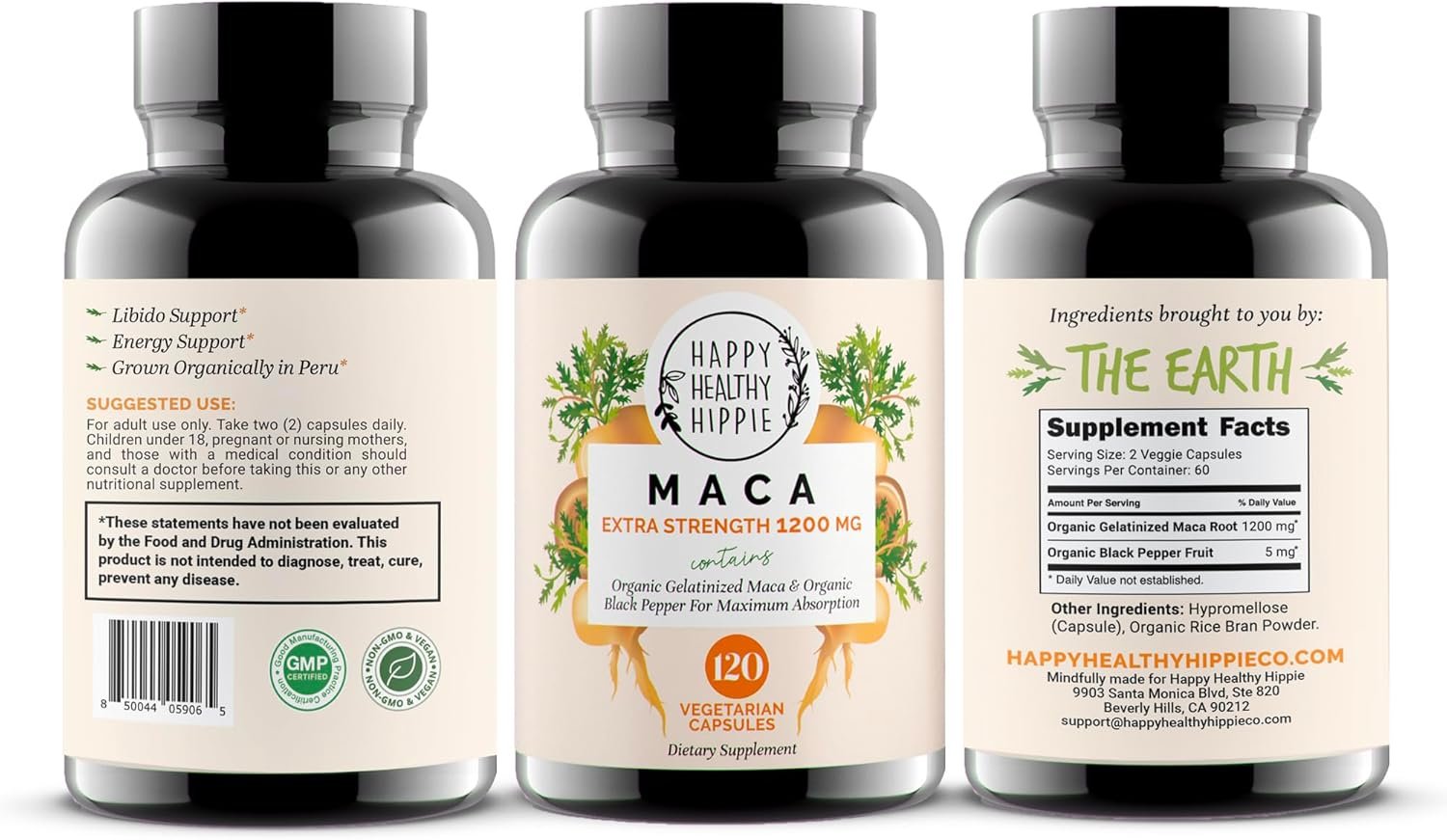 Organic Maca Root Capsules 1200 mg – Libido Booster for Women Fast Acting & Potent | Aphrodisiac Supplement | Energy Pills from Peru | Includes Black Pepper for High Absorption | Vegan, 120 Ct - Image 9