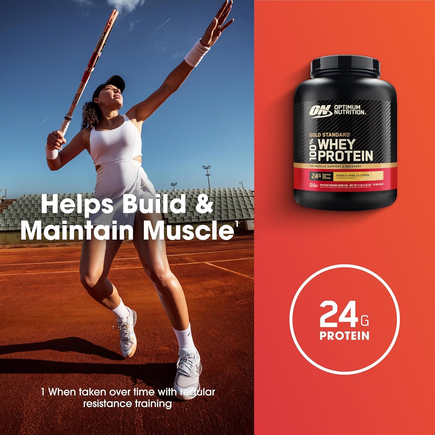 Optimum Nutrition Gold Standard 100% Whey Protein Powder, French Vanilla Crème, 5 Pound (Packaging May Vary) - Image 6