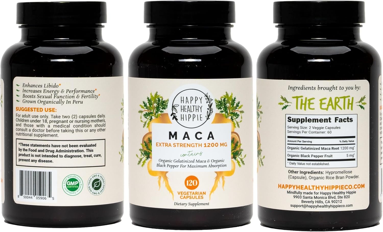 Organic Maca Root Capsules 1200 mg – Libido Booster for Women Fast Acting & Potent | Aphrodisiac Supplement | Energy Pills from Peru | Includes Black Pepper for High Absorption | Vegan, 120 Ct - Image 8