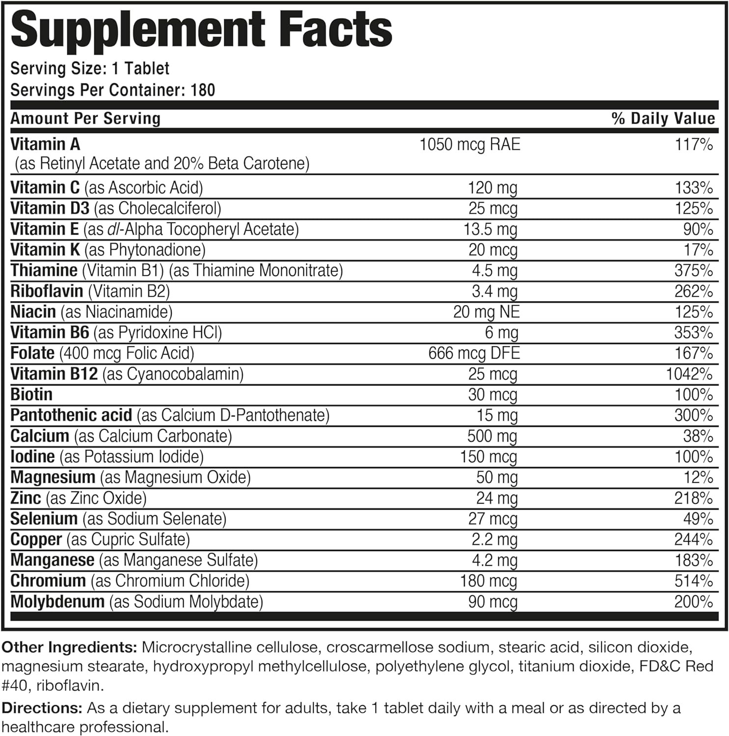 Bronson ONE Daily Women’s 50+ Complete Multivitamin Multimineral, 180 Tablets - Image 9