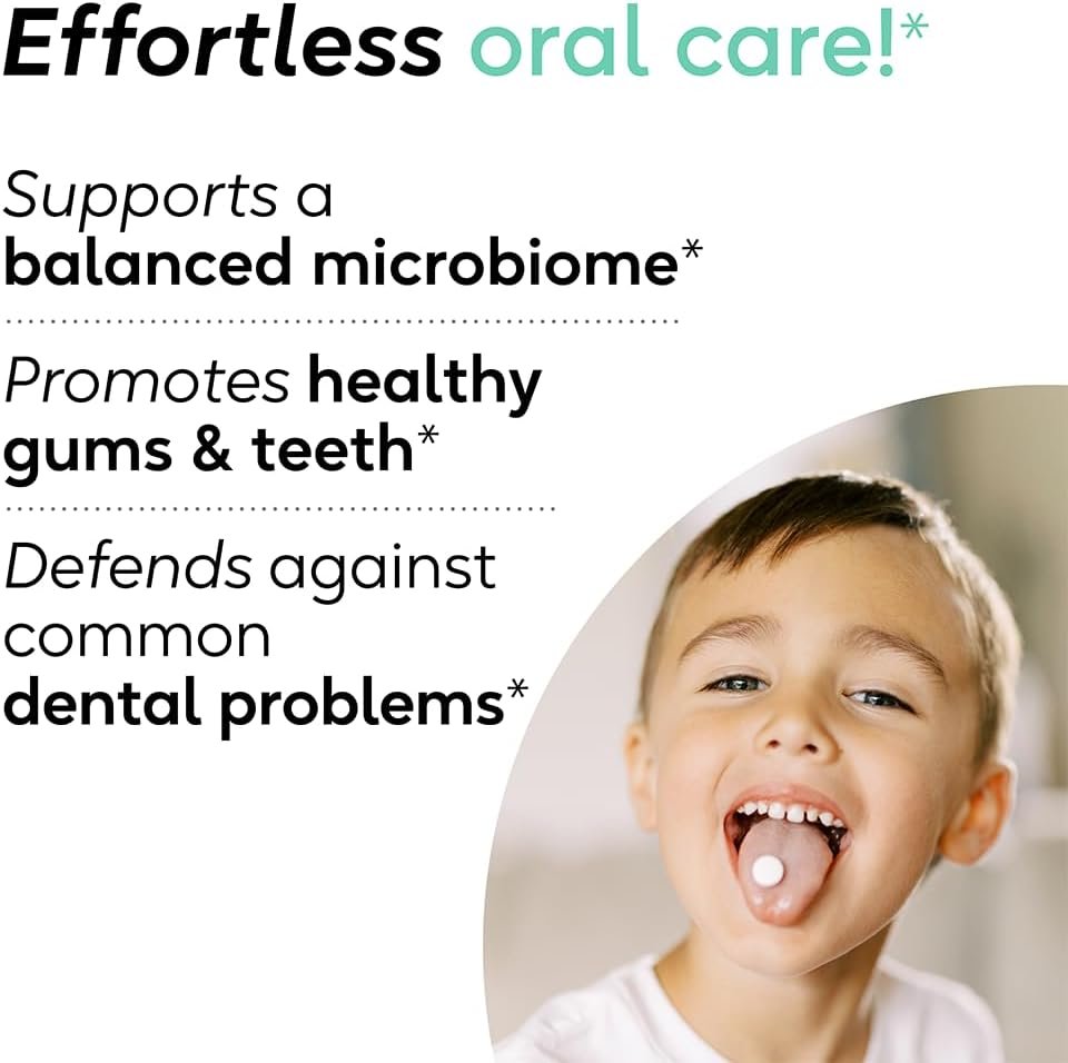 BioGaia Prodentis Kids | Dental Probiotics for Teeth and Gums | Promotes Good Oral Health & Gut Health Too | Oral Probiotics | 30 Apple-Flavored Lozenges | 1-Pack - Image 4