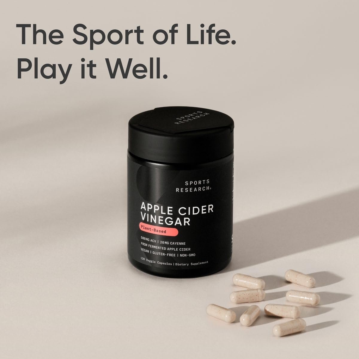 Sports Research Apple Cider Vinegar with Cayenne Pepper | Made from Organic Fermented Apple Cider - Non-GMO Project Verified & Vegan Certified (120 Veggie Capsules) - Image 7