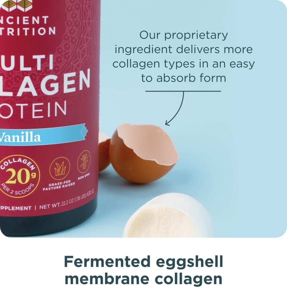 Collagen Powder Protein by Ancient Nutrition, Multi Collagen Vanilla Protein Powder, 45 Servings, with Vitamin C, Hydrolyzed Collagen Peptides Supports Skin and Nails, Gut Health, 16.7oz - Image 7