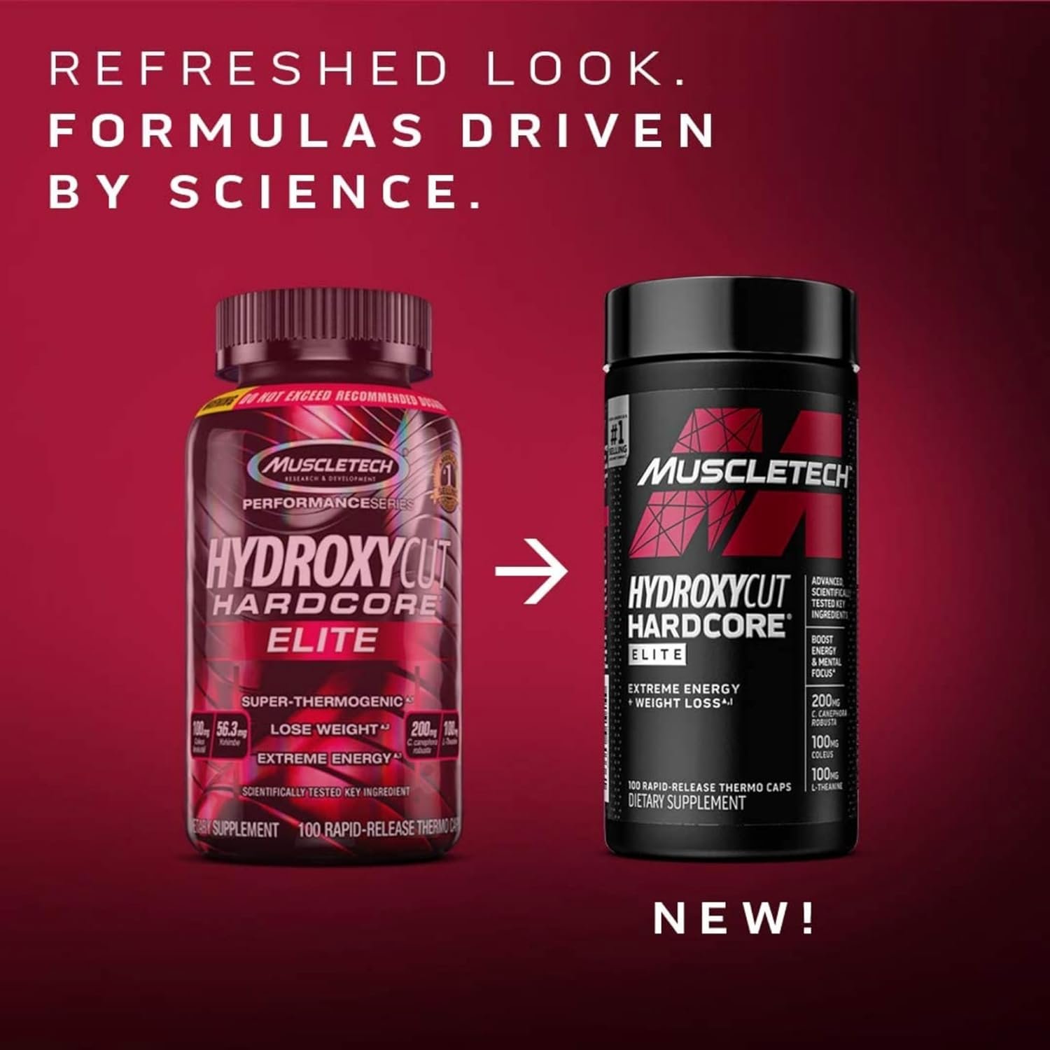 Hydroxycut Hardcore Elite - 100 Rapid-Release Thermo Caps - Energy & Focus - for Men & Women - 50 Servings - Image 4