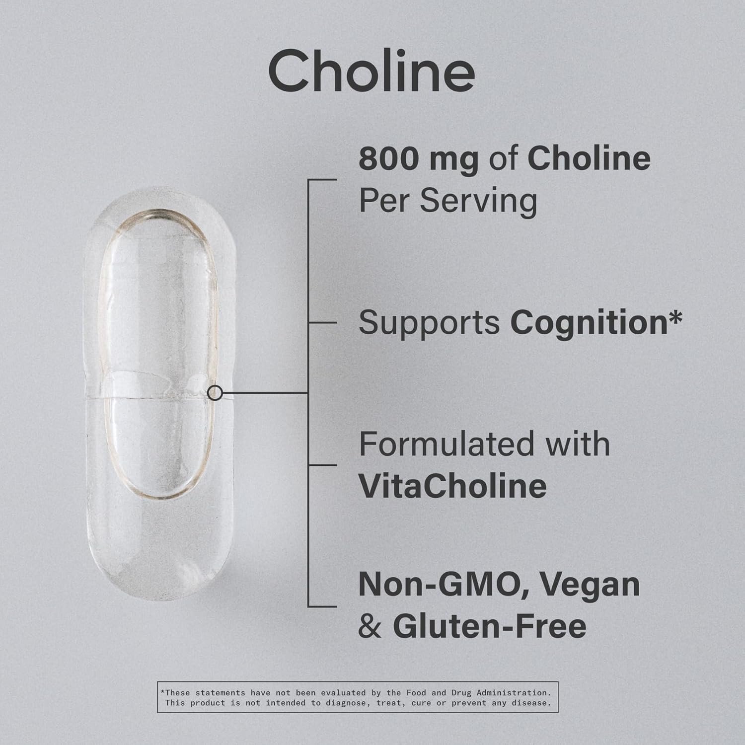 Sports Research® Extra Strength Choline 800 mg - Essential Nutrient Featuring VitaCholine® for Focus Support - Vegan Certified · Non-GMO · Gluten Free - 60 Liquid Capsules - Image 2