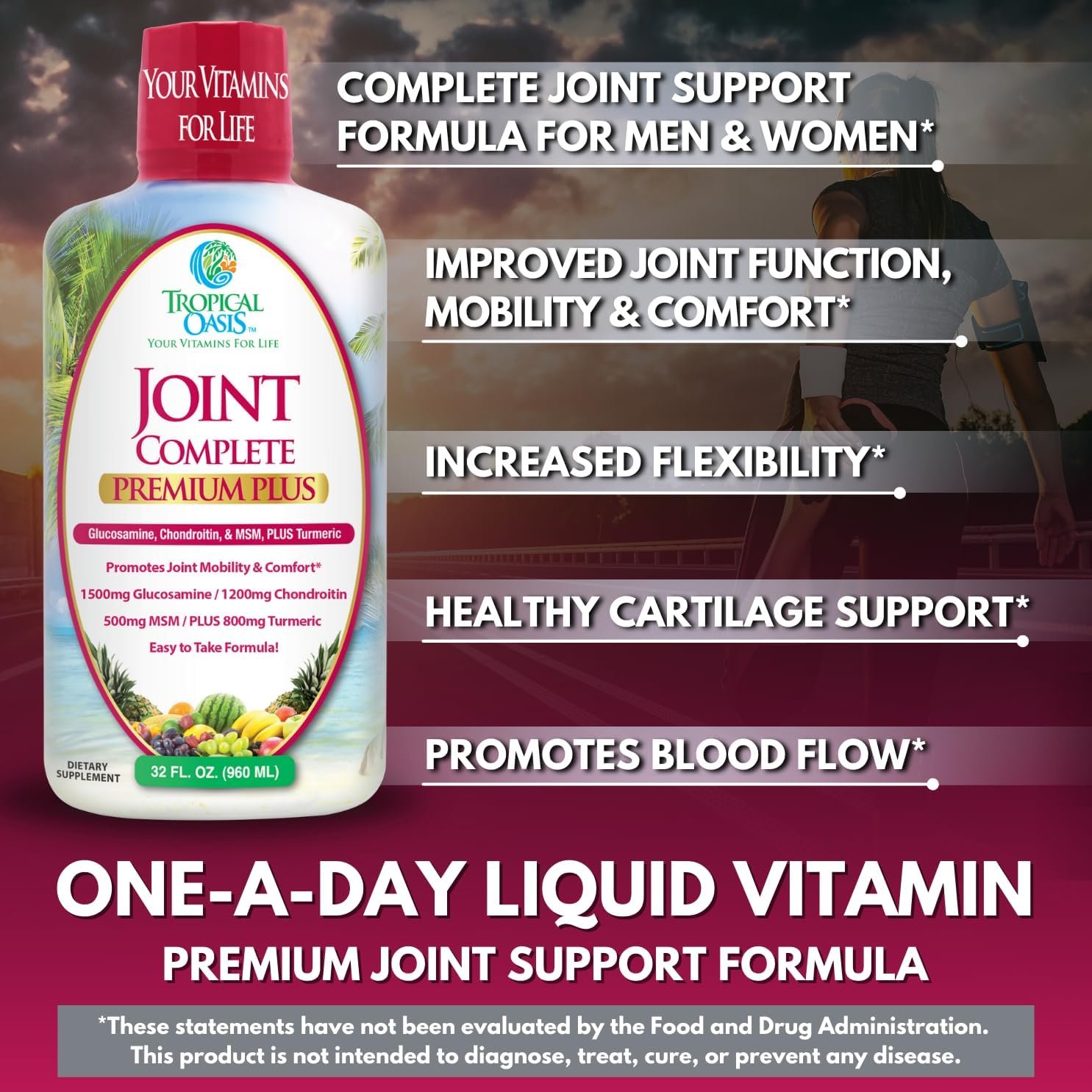 Joint Complete Premium Plus - Liquid Joint Supplement w/Glucosamine, Chondroitin, MSM Plus 800mg Turmeric – 98% Max Absorption – 32oz, 32 serv - Image 5