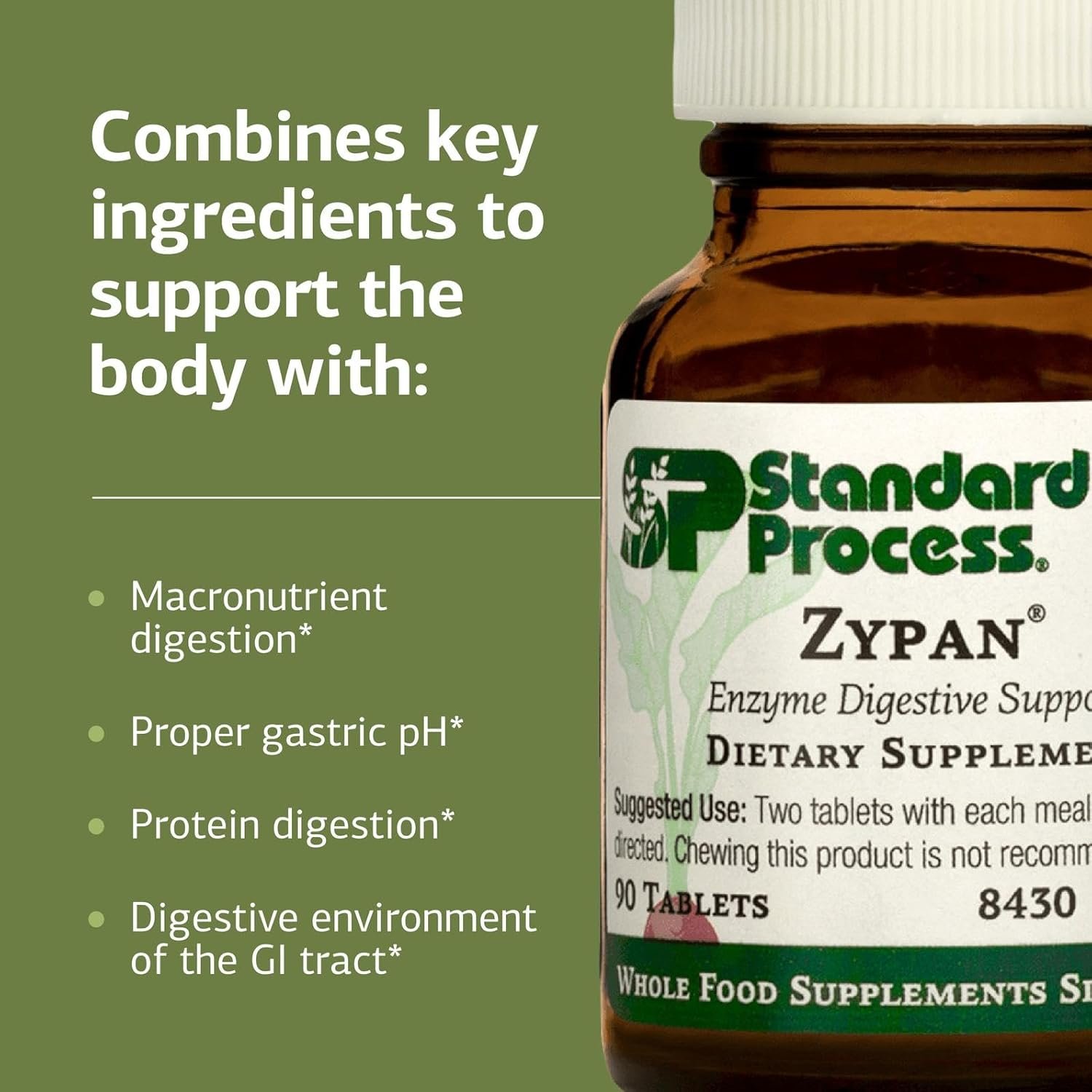 Standard Process Zypan - Digestive Health Support Supplement - HCI Supplement with Pancreatin, Betaine Hydrochloride & Pepsin - Support Macronutrient Digestion - 90 Tablets - Image 4
