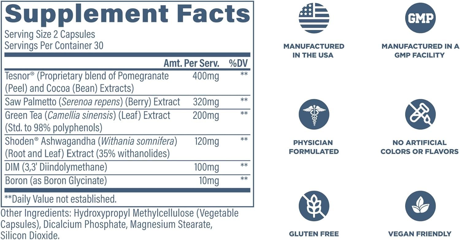 Revive MD DIM Supplement for Men - Hormone Balance Support, Male Sexual & Prostate Health - Healthy Testosterone Levels, Estrogen Balance, with Ashwagandha & Green Tea - 60 Vegetarian Capsules - Image 5