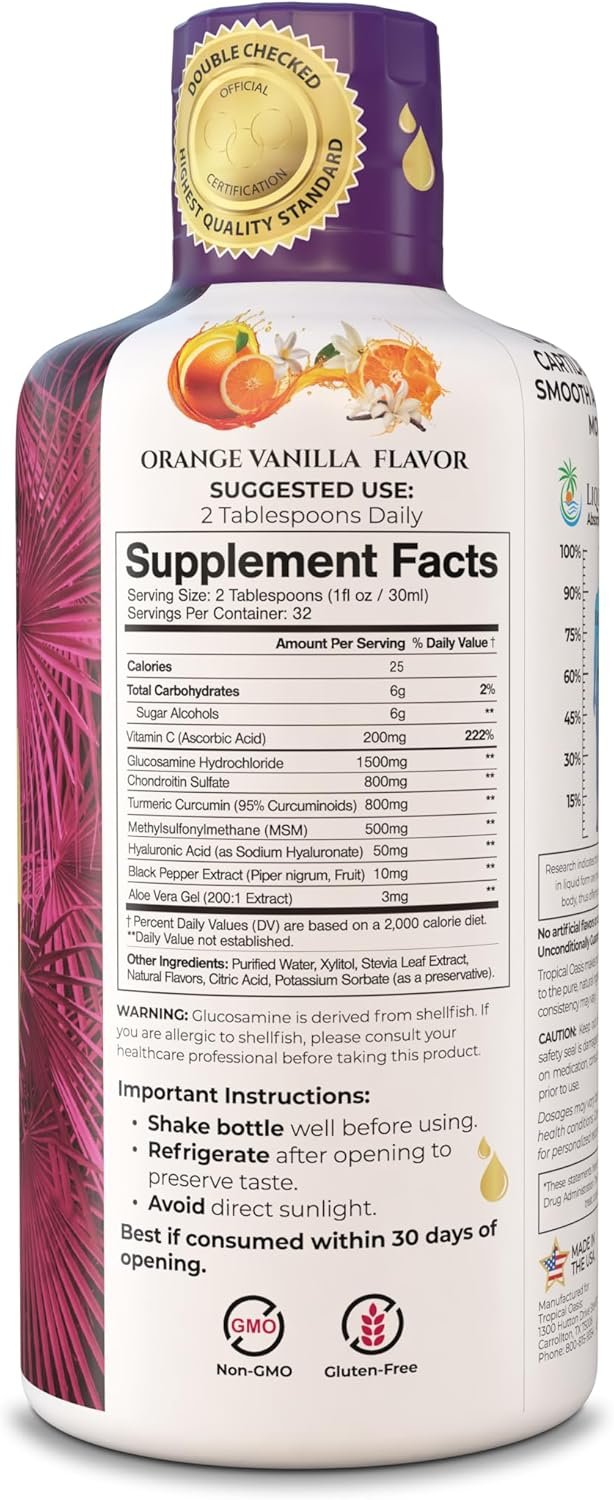 Joint Complete Premium Plus - Liquid Joint Supplement w/Glucosamine, Chondroitin, MSM Plus 800mg Turmeric – 98% Max Absorption – 32oz, 32 serv - Image 2