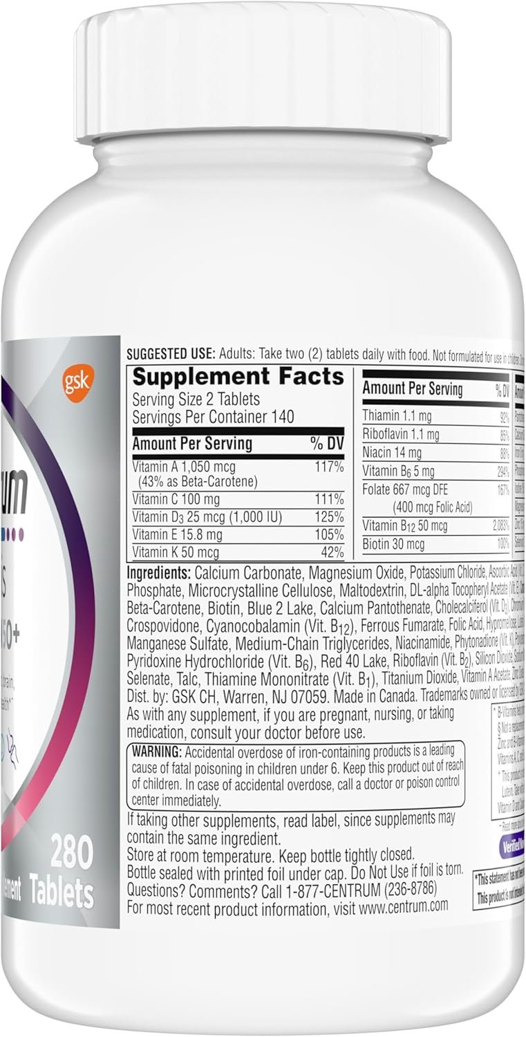 Centrum Minis Silver Women's Multivitamin for Women 50 Plus, Multimineral Supplement with Vitamin D3, B Vitamins, Non-GMO Ingredients, Supports Memory and Cognition in Older Adults - 280 Ct - Image 12
