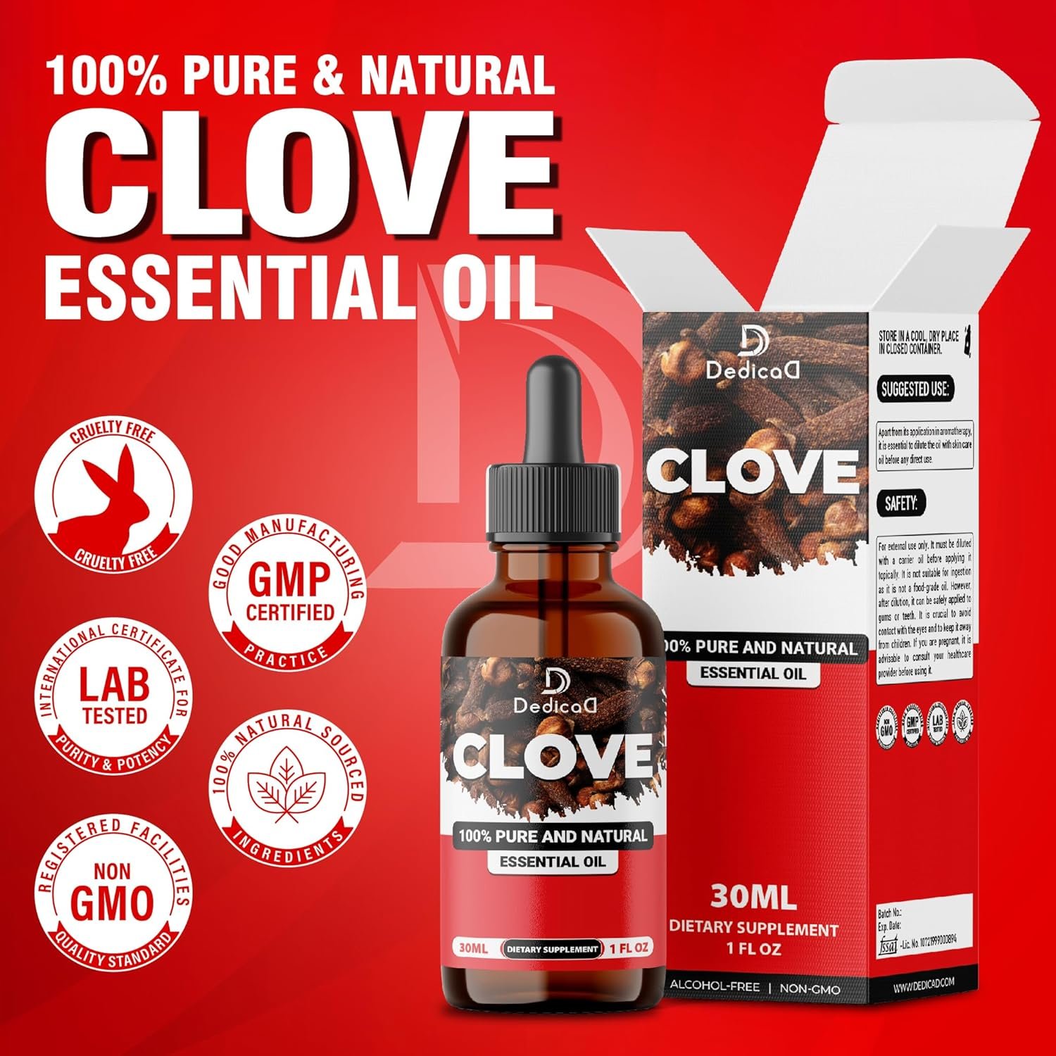 1 FL Oz - 30ml - Clove Essential Oil Supplement – for Toothache, Oral Care, Skin & Hair – Clove Oil Organic - Image 7