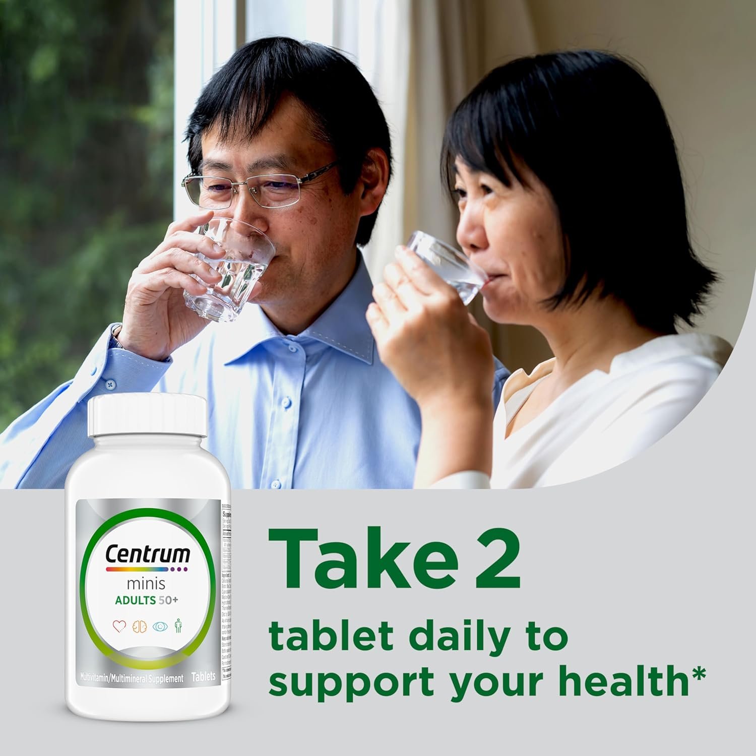 Centrum Minis Silver Multivitamin Tablet for Adults 50 Plus, Multimineral Supplement, Vitamin D3, B-Vitamins, Gluten Free, Non-GMO Ingredients, Supports Memory and Cognition in Older Adults - 320 Ct - Image 3