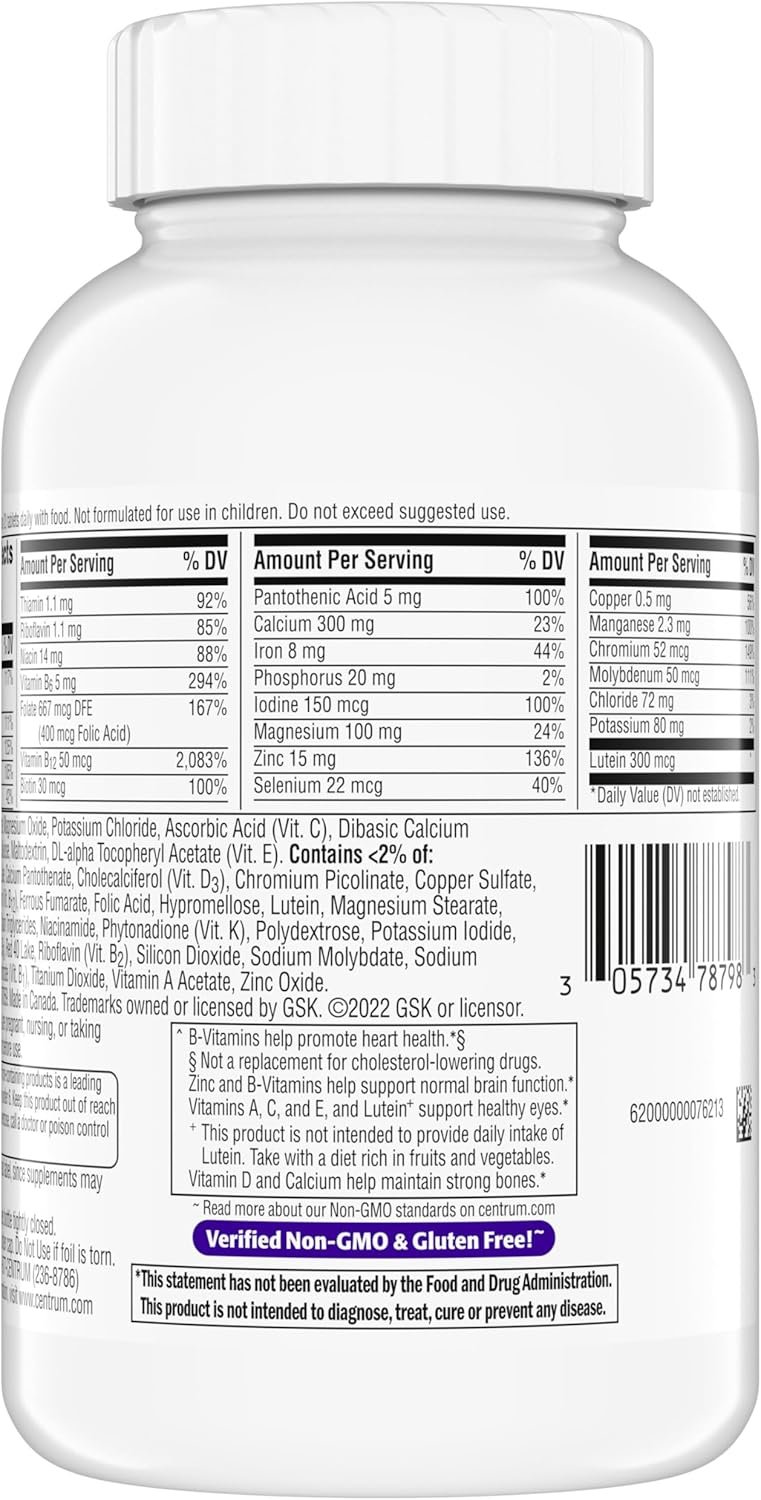 Centrum Minis Silver Women's Multivitamin for Women 50 Plus, Multimineral Supplement with Vitamin D3, B Vitamins, Non-GMO Ingredients, Supports Memory and Cognition in Older Adults - 280 Ct - Image 11