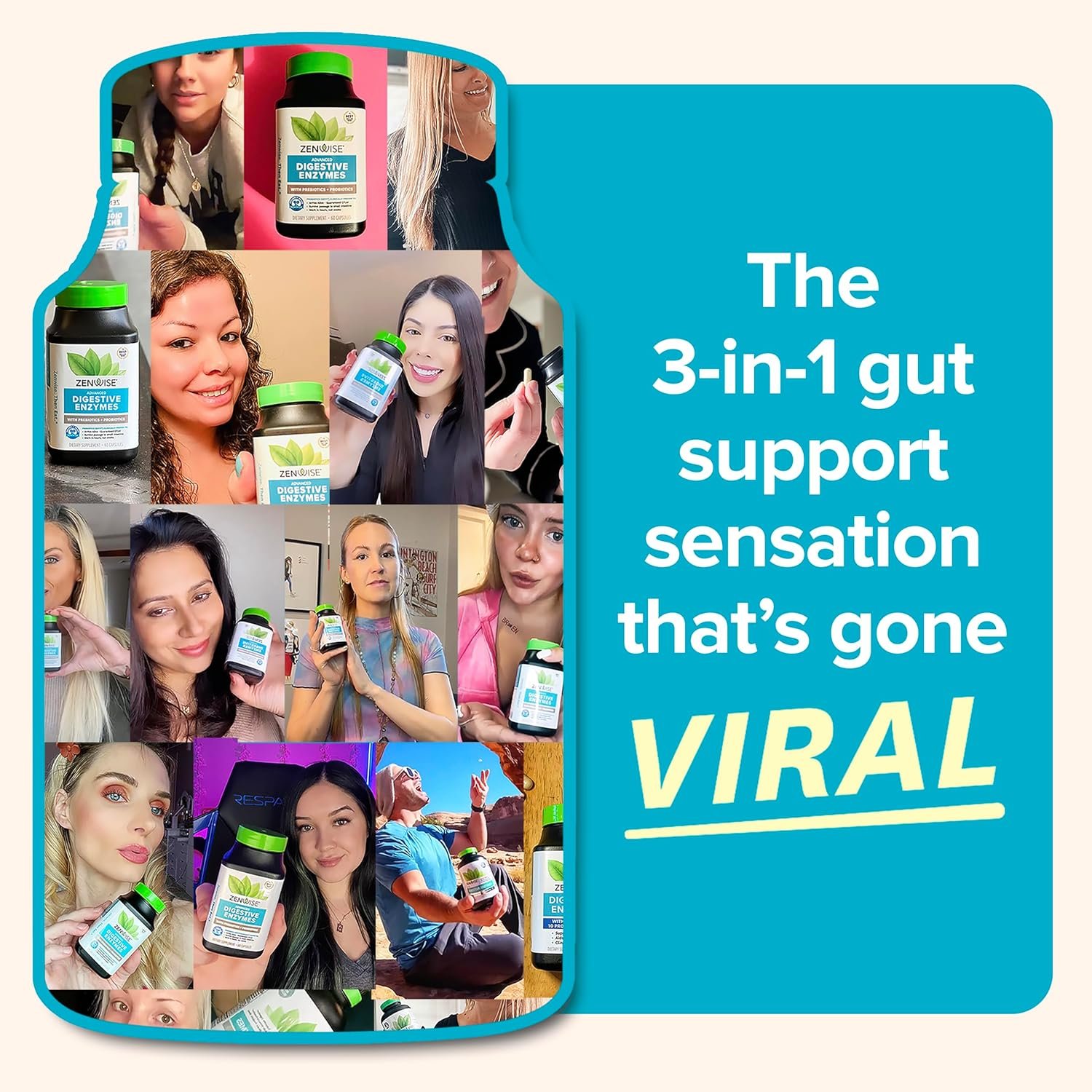 Zenwise Health Digestive Enzymes and Bromelain for Gut Health - Probiotic Multi Enzymes with Prebiotics and Probiotics for Women and Men for Digestive Health and Bloating Relief for Digestion - 180 CT - Image 2