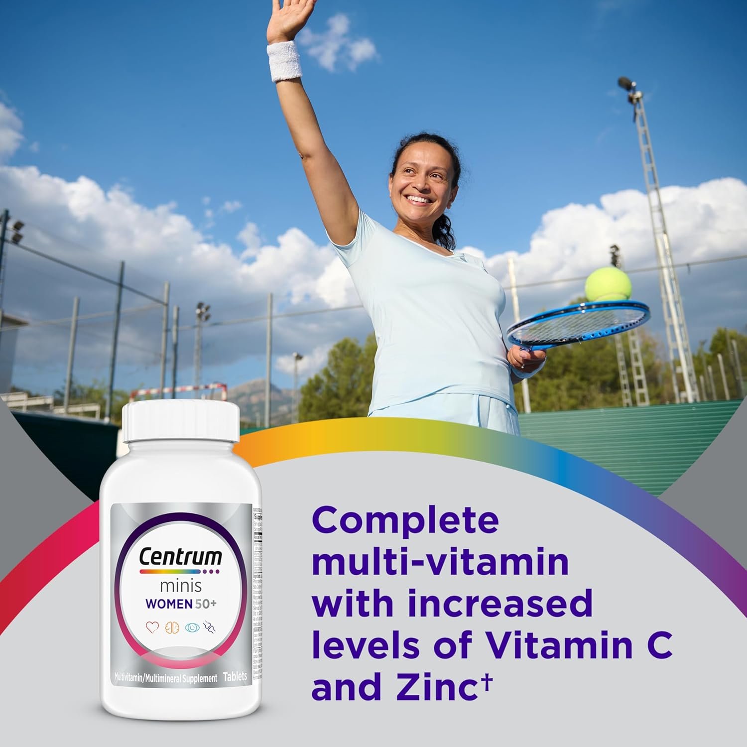 Centrum Minis Silver Women's Multivitamin for Women 50 Plus, Multimineral Supplement with Vitamin D3, B Vitamins, Non-GMO Ingredients, Supports Memory and Cognition in Older Adults - 280 Ct - Image 2