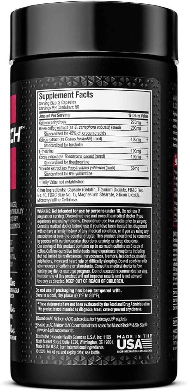 Hydroxycut Hardcore Elite - 100 Rapid-Release Thermo Caps - Energy & Focus - for Men & Women - 50 Servings - Image 3
