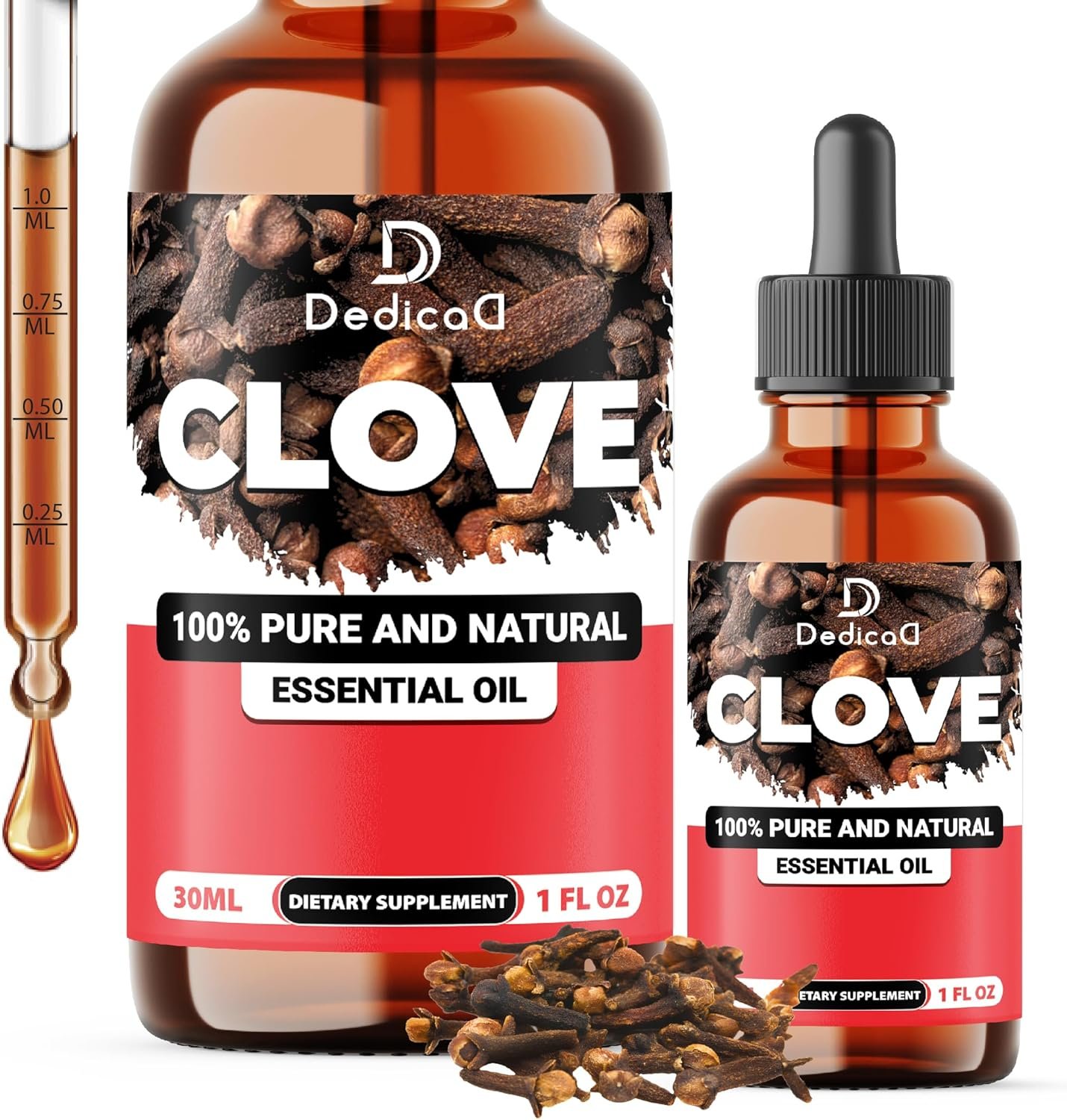 1 FL Oz - 30ml - Clove Essential Oil Supplement – for Toothache, Oral Care, Skin & Hair – Clove Oil Organic