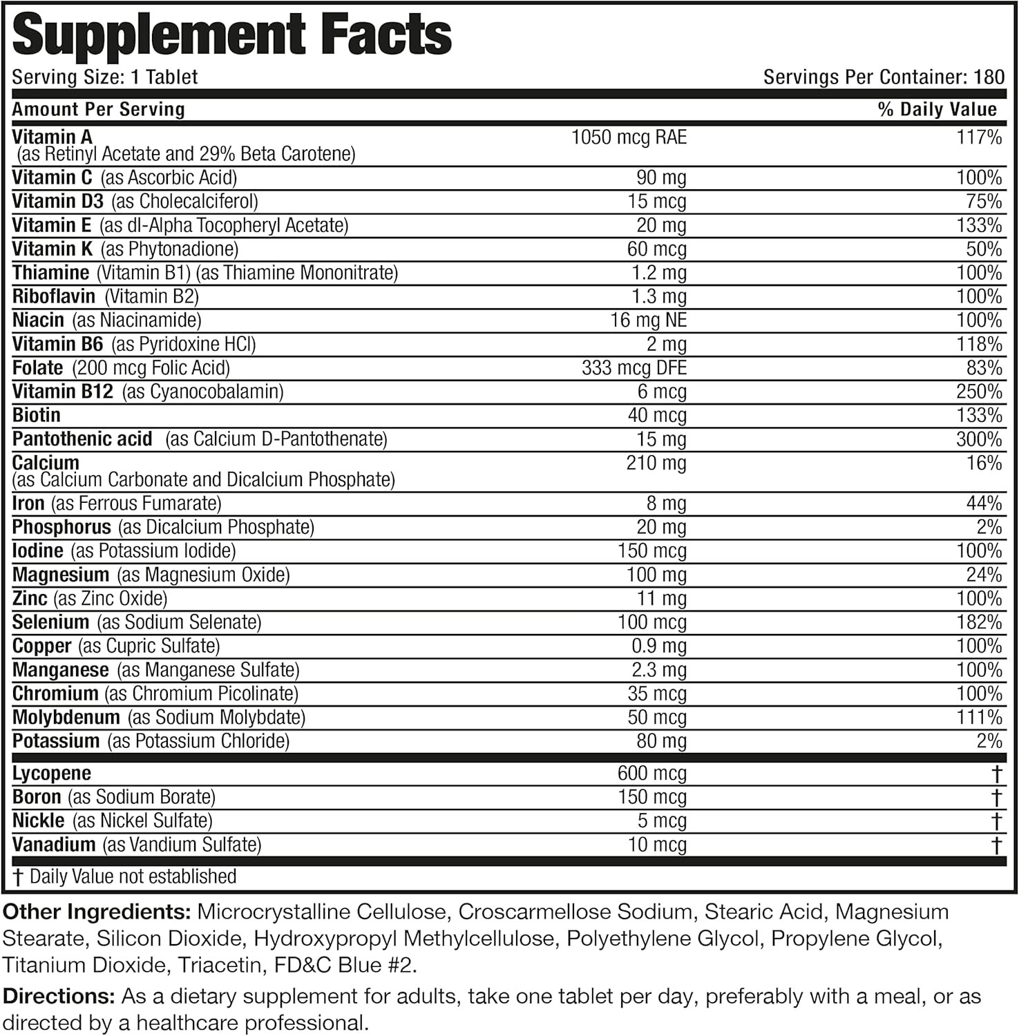 Bronson ONE Daily Men’s Complete Multivitamin Multimineral Once-Daily Multi for Active Men, 180 Tablets - Image 8