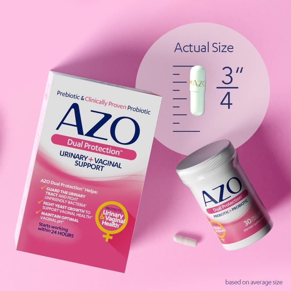 AZO Dual Protection, Urinary + Vaginal Support, Prebiotics and Probiotics for Women*, Starts Working Within 24 Hours, Non-GMO, 30 Count - Image 6