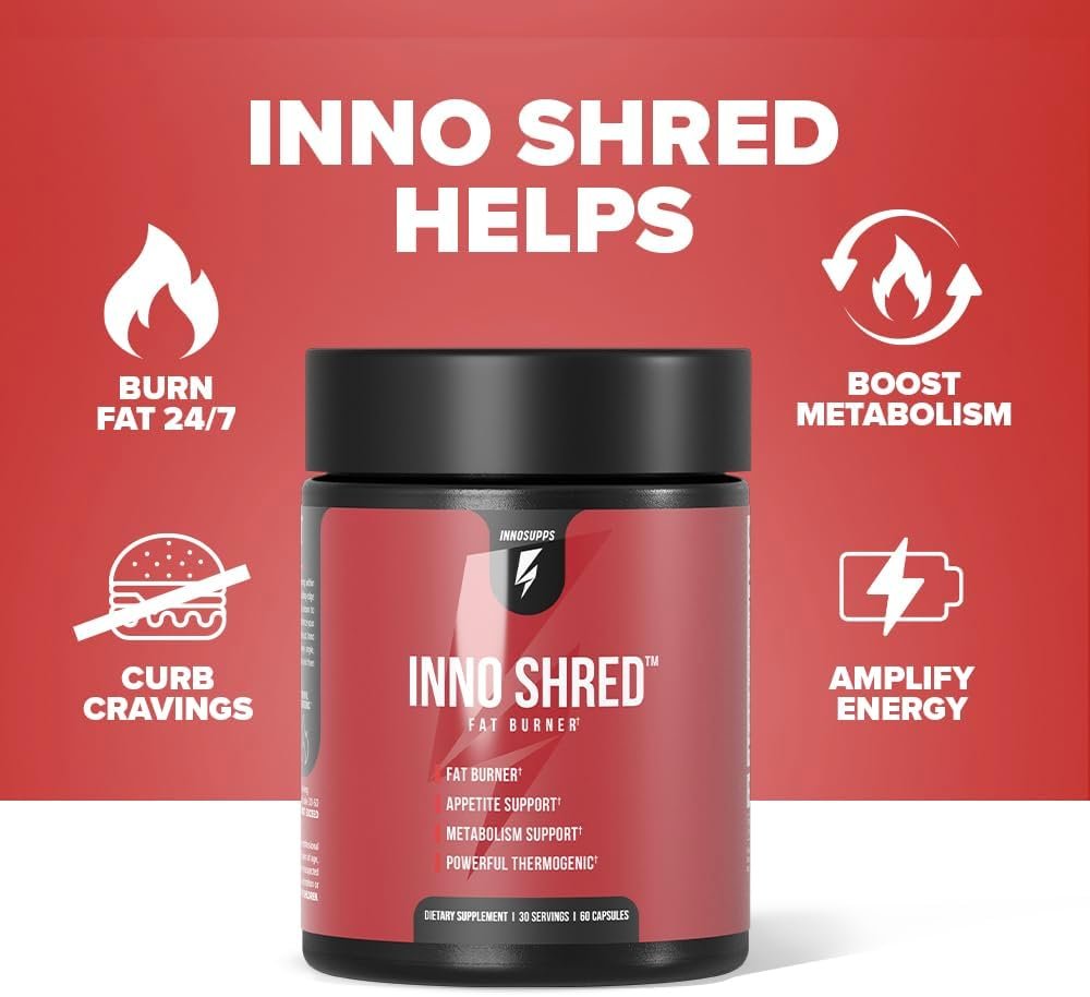 Inno Shred Fat Burner for Men and Women with 100mg Capsimax, Grains of Paradise, Organic Caffeine, Green Tea Extract, Appetite Suppressant, Weight Loss (60 Veggie Capsules) | (with Stimulant) - Image 5