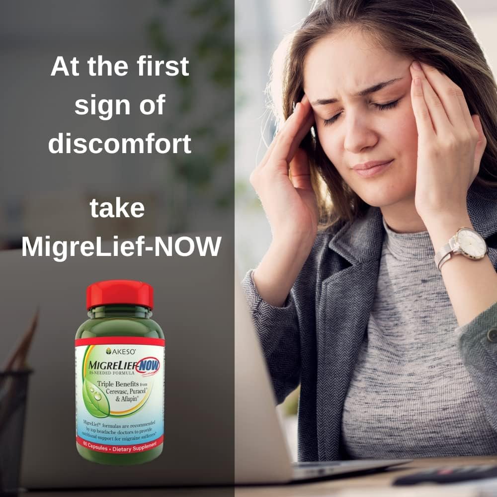 MigreLief-Now Fast-Acting Formula, As-Needed Nutritional Support for Migraine and Headache Sufferers - 60 Vegetarian Capsules - Image 2
