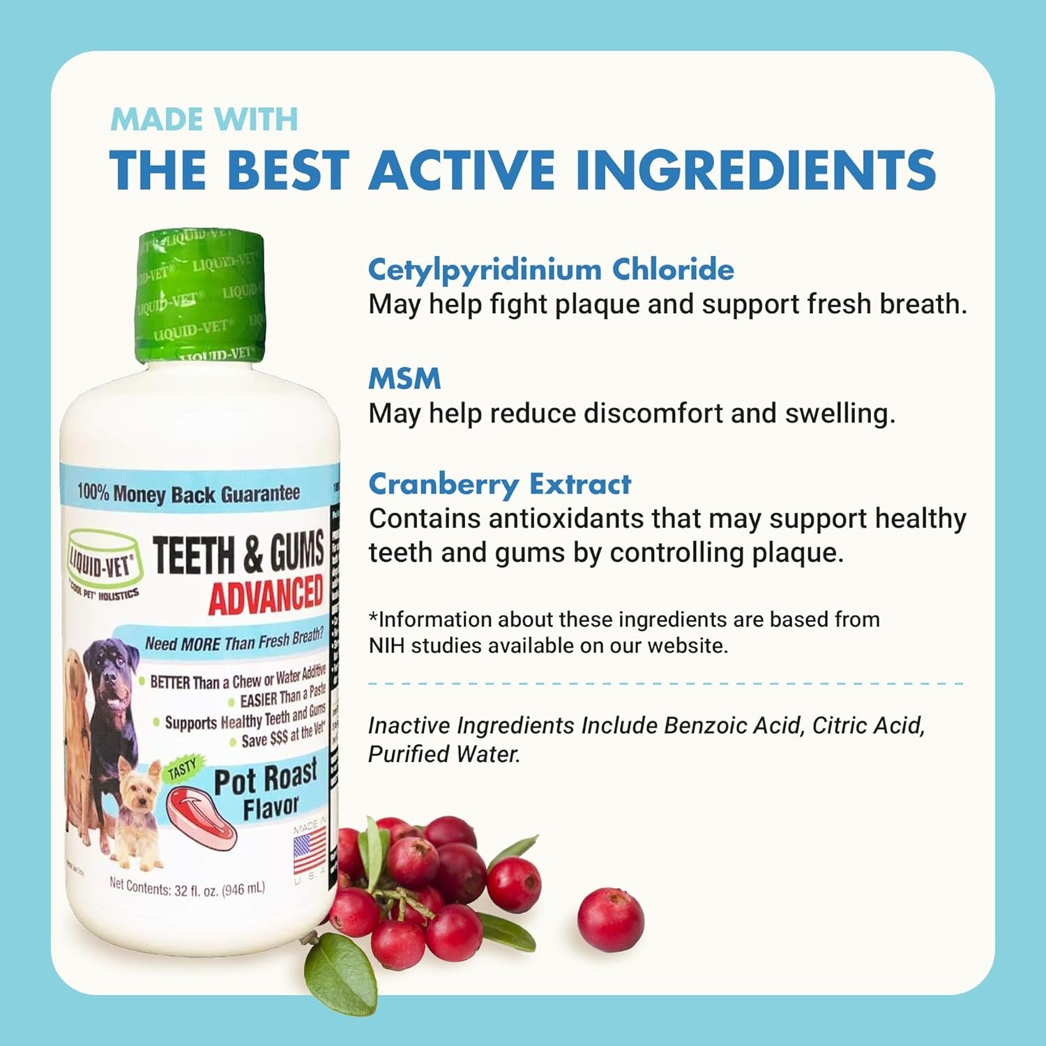 Advanced Teeth & Gums Supplements for Dogs | Dental Care for Dogs | Oral Mouth Care | Tartar + Plaque + Gingivitis - Image 4