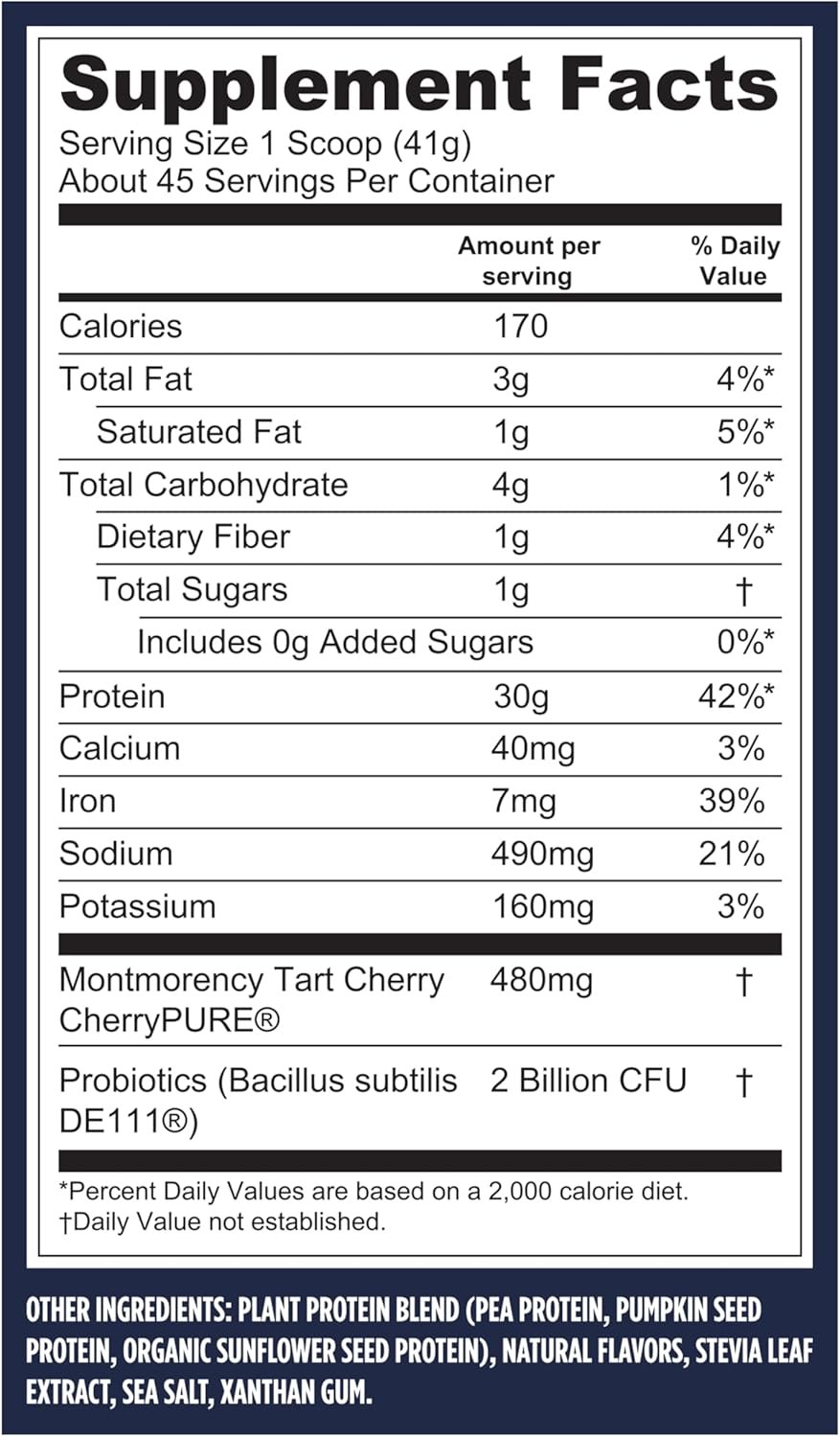 Vega Sport Vegan Protein Powder + Recovery - 30g Plant Based Protein per Serving, Vanilla, 45 Servings, 5g BCAAs, Probiotics, NSF Certified, For Shakes & Smoothies, 4.1lbs (Packaging May Vary) - Image 4