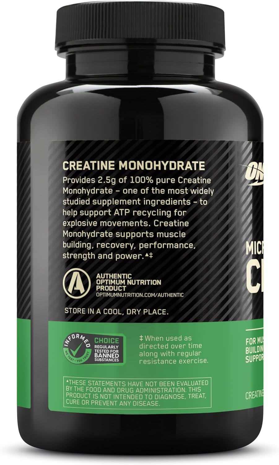 Optimum Nutrition Micronized Creatine Monohydrate Capsules, Keto Friendly, 2500mg, 100 Capsules - Image 9