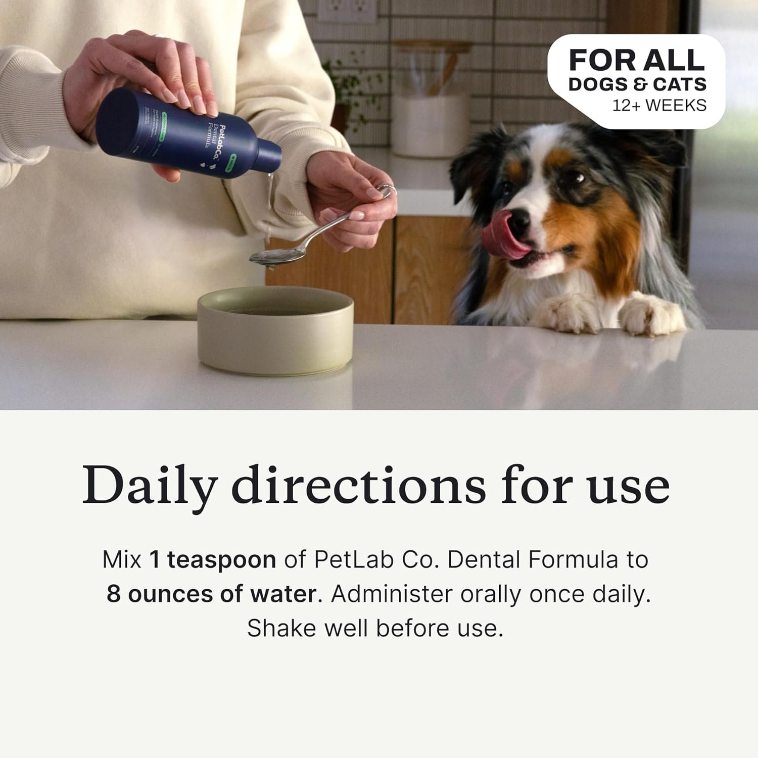 PetLab Co. Cat and Dog Dental Formula, Keep Dog Breath Fresh and Teeth Clean, Supports Gum Health - Water Additive Dental Care Targets Tartar - Packaging May Vary - Image 4