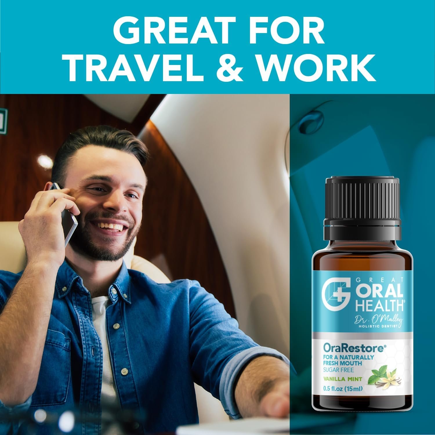 OraRestore Bad Breath Treatment for Adults Halitosis: Dentist Formulated Oral Rinse Concentrate Tooth Oil Liquid Toothpaste, Fresh Breath Mouthwash for Dry Mouth, Oral Care, Healthy Gums & Teeth 15ml - Image 6