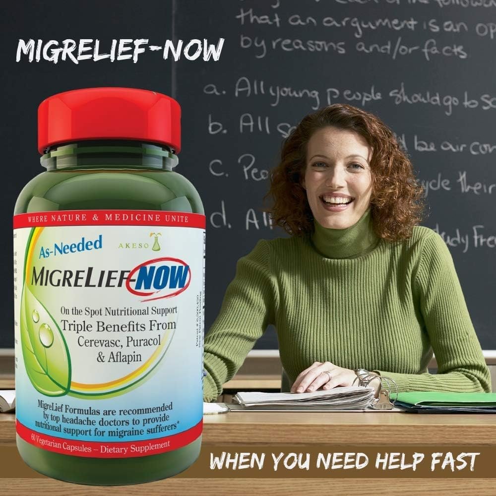 MigreLief-Now Fast-Acting Formula, As-Needed Nutritional Support for Migraine and Headache Sufferers - 60 Vegetarian Capsules - Image 3