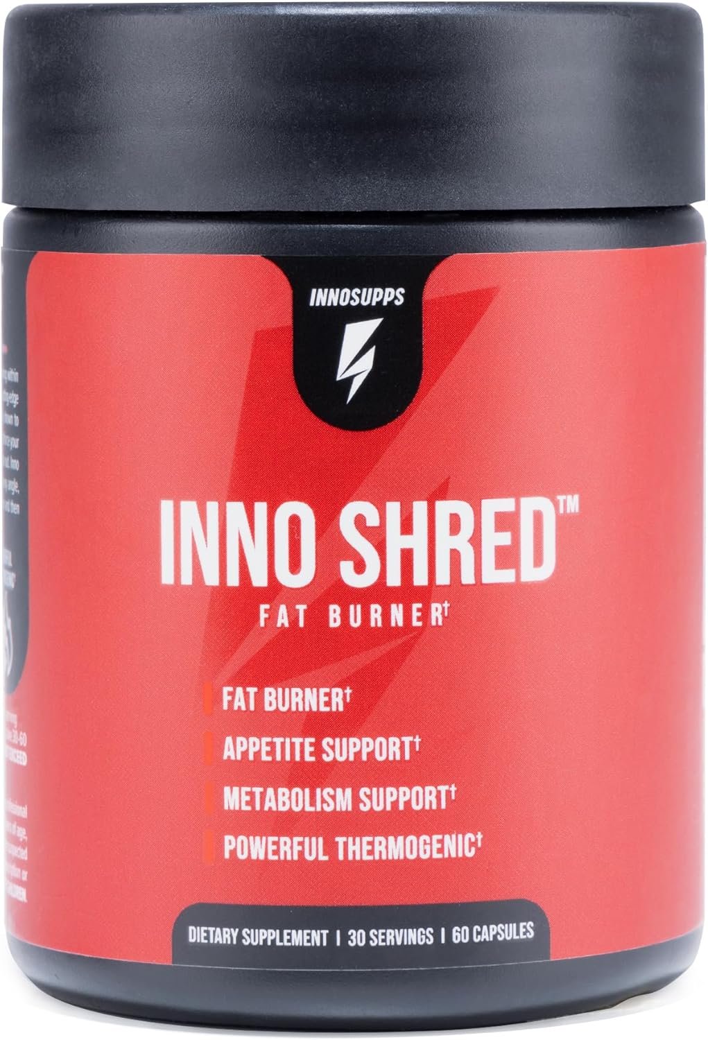 Inno Shred Fat Burner for Men and Women with 100mg Capsimax, Grains of Paradise, Organic Caffeine, Green Tea Extract, Appetite Suppressant, Weight Loss (60 Veggie Capsules) | (with Stimulant)