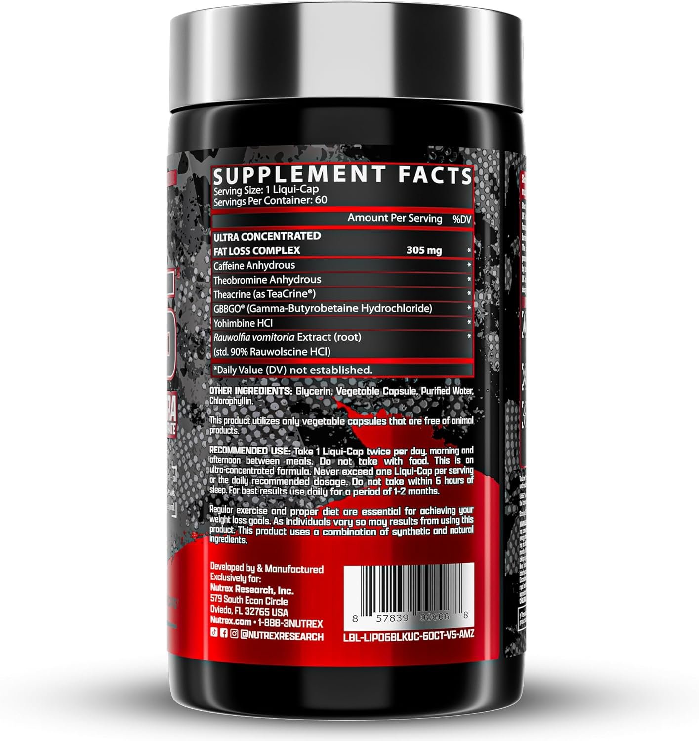 Nutrex Research Lipo-6 Black Ultra Concentrate | Thermogenic Energizing Fat Burner Supplement, Increase Weight Loss, Energy & Intense Focus |Capsule, 60Count - Image 2