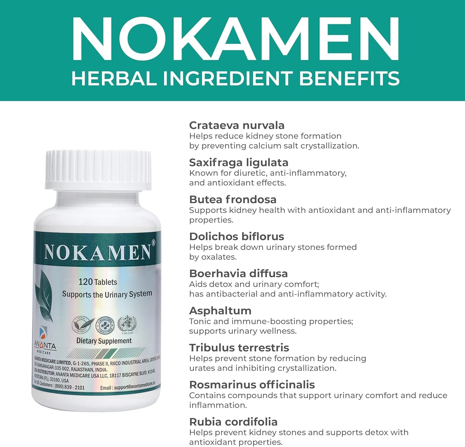 NOKAMEN – Kidney & Urinary Tract Support Herbal Formula, 120 Tabs - Image 9