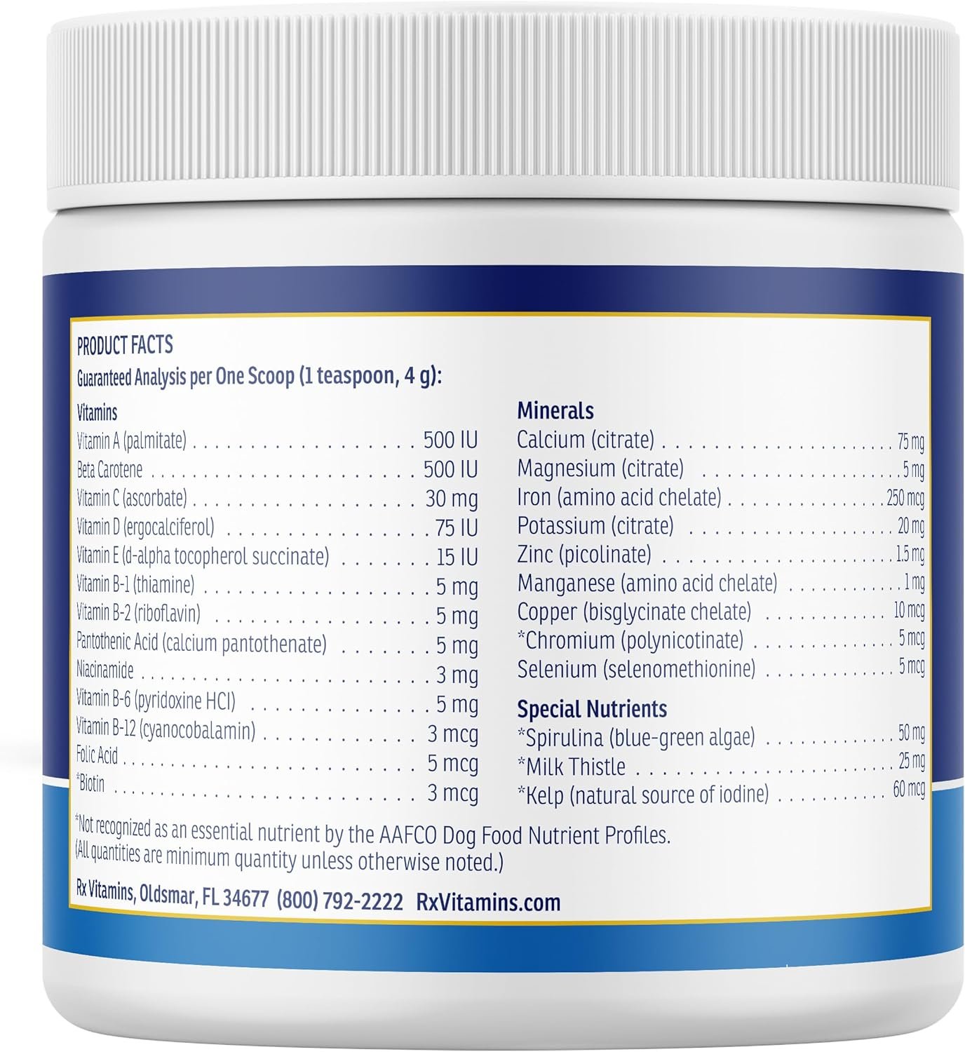 Rx Vitamins Essentials for Dogs - Daily Vitamins & Minerals - with Blue Spirulina, Kelp Powder, and Milk Thistle - Complete Canine Vitamins and Essential Minerals Powder - 8 oz - Image 7