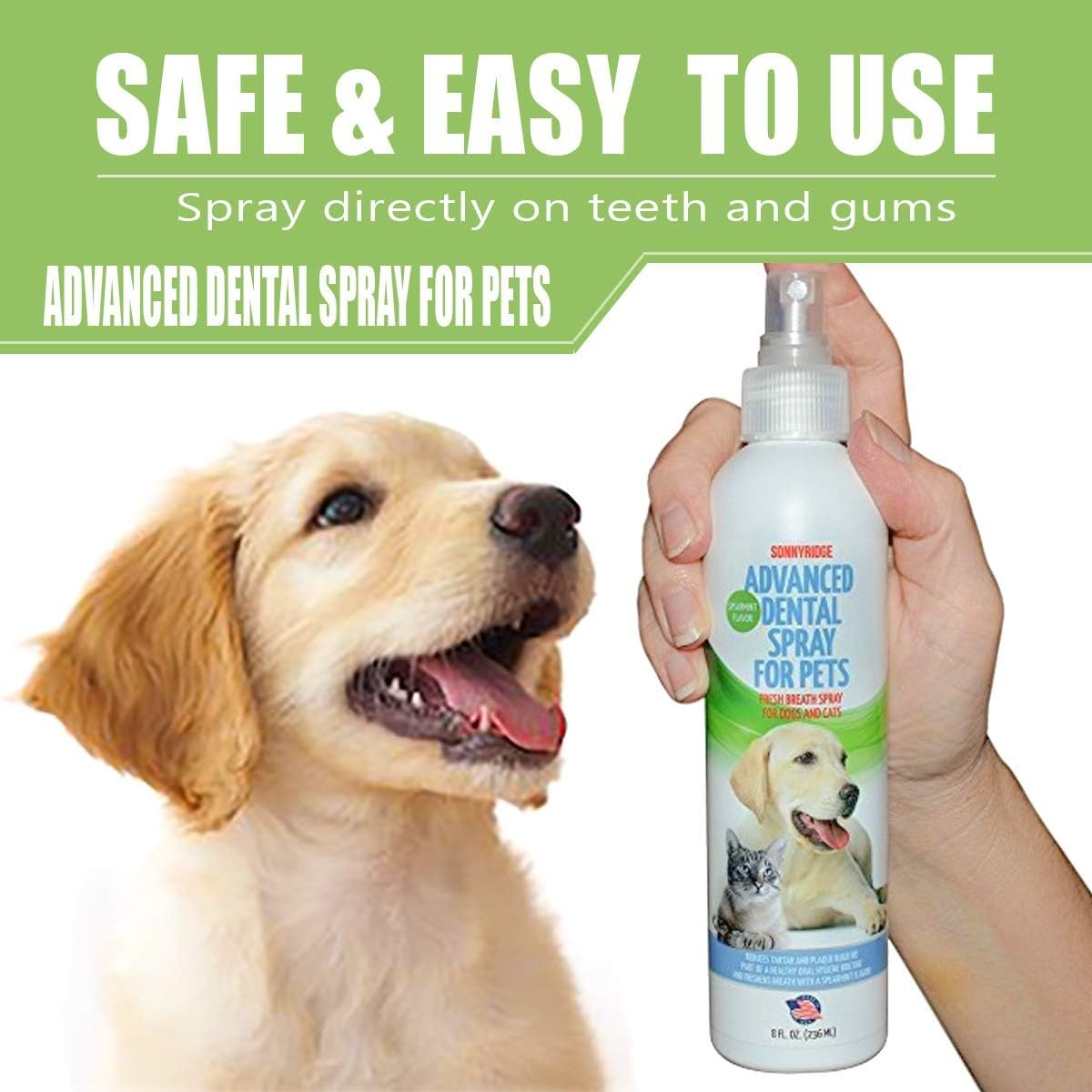 Dog Dental Spray Removes Tartar, Plaque and Freshens Breath Instantly. The Most Advanced Dental Spray for Healthy Teeth, Gums and Oral Health Care for Your Dog, Cat or Pet - 1-8 oz. Bottle - Image 8