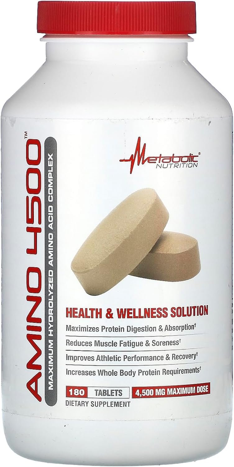 Metabolic Nutrition Amino 4500 Tablets Maximum Potency Hydrolyzed Amino Acid Complex 4500mg (180)