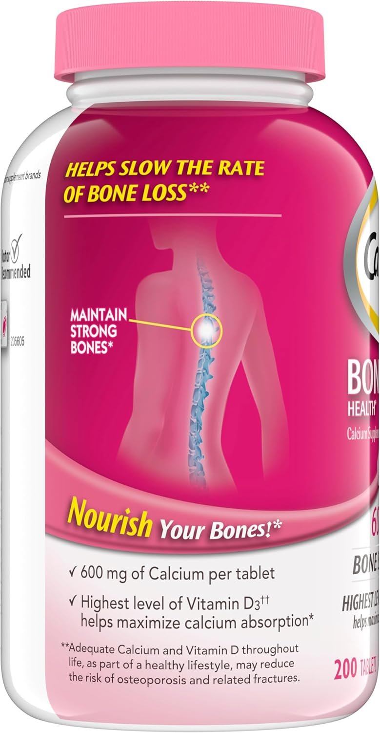 Caltrate 600 Plus D3 Calcium and Vitamin D Supplement Tablets, Bone Health Supplements for Adults - 200 Count - Image 10