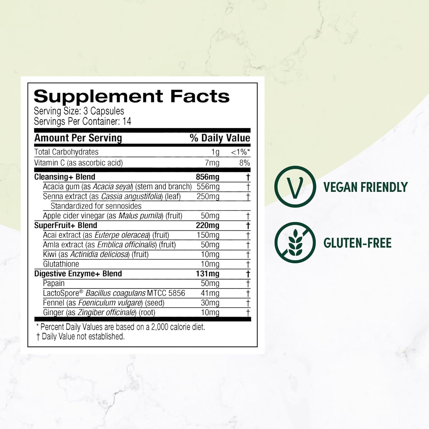 Purely Inspired 7-Day Detox Cleanse - Whole Body Cleanse & Detox Pills for Women & Men, Powered with Senna Leaf, Vitamin C, Apple Cider Vinegar, Digestive Enzymes & Probiotics - 42 Acai Berry Capsules - Image 4